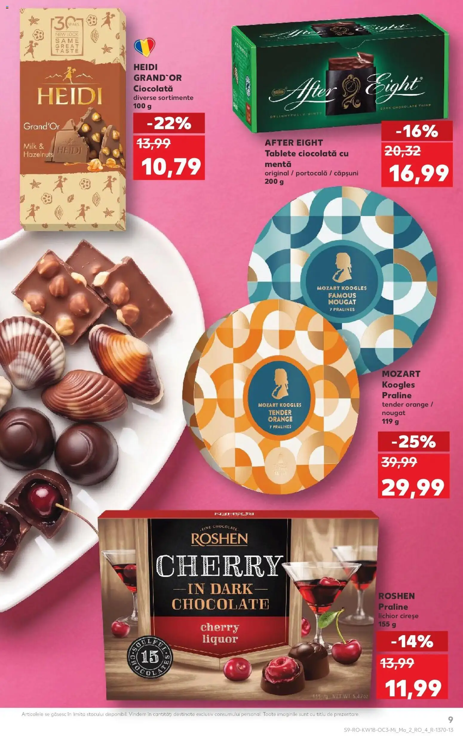 Noul catalog Kaufland – valabil de la 29.04.2026 | Pagină: 9 | Produse: Praline, Ciocolată, Căpșuni, Cireșe