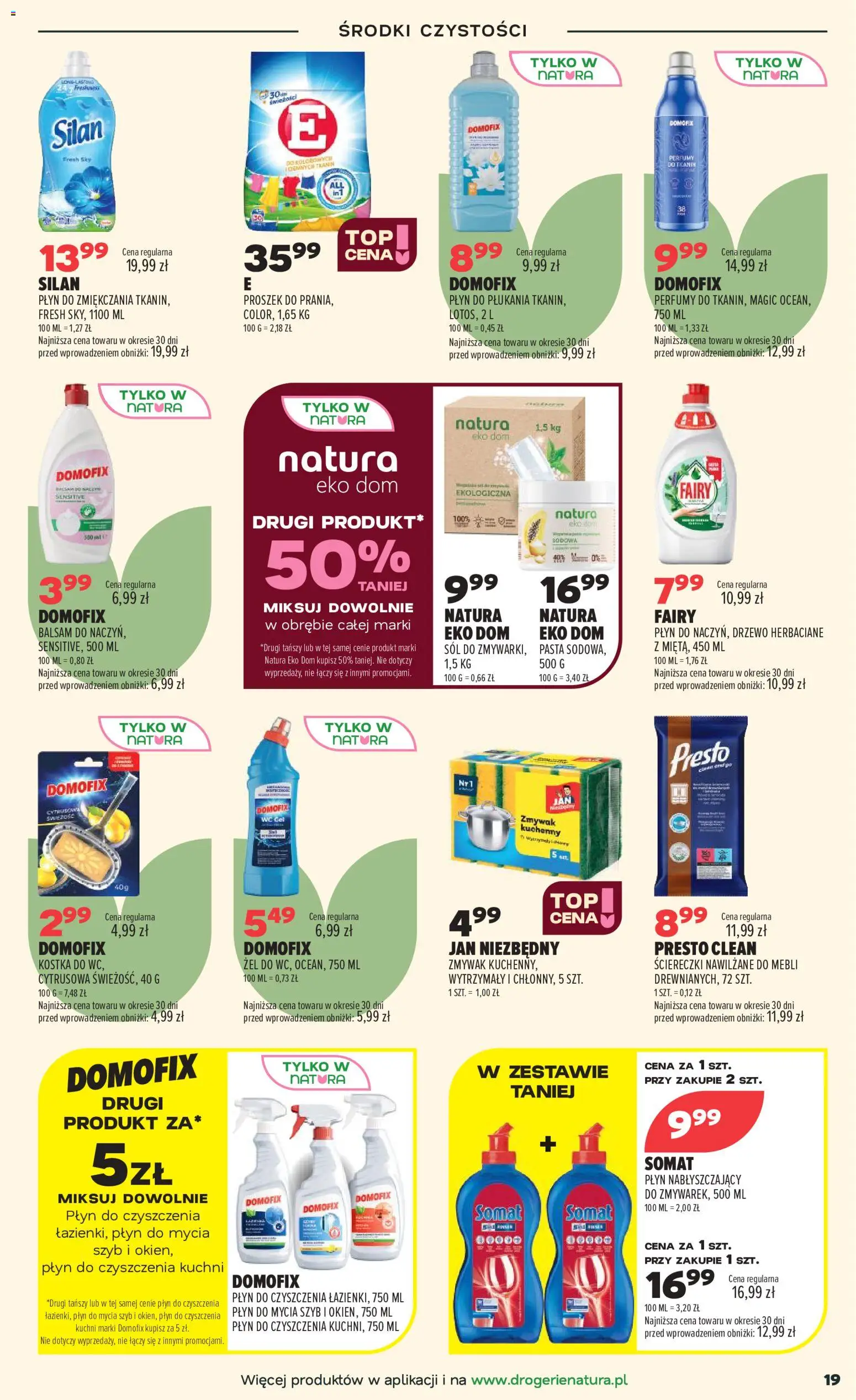 Drogerie Natura gazetka od 25.08.2026 | Strona: 19 | Produkty: Płyn do płukania, Ściereczki, Fairy, Sól