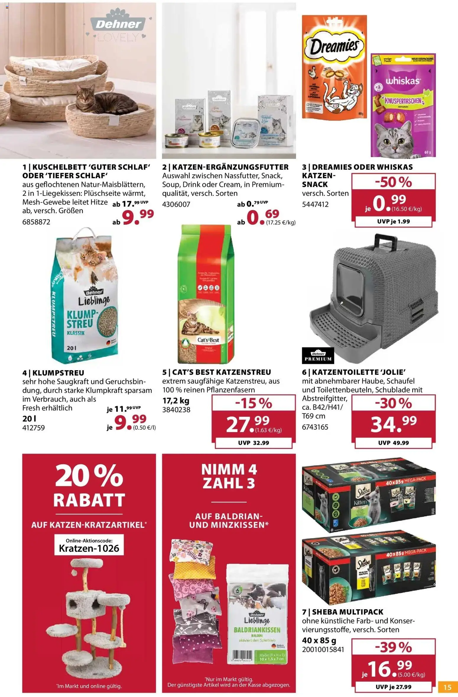 Dehner - Dehner: Garten & Zoo (ab 14.10.2026) zum Blättern | Seite: 15 | Produkte: Sheba, Whiskas