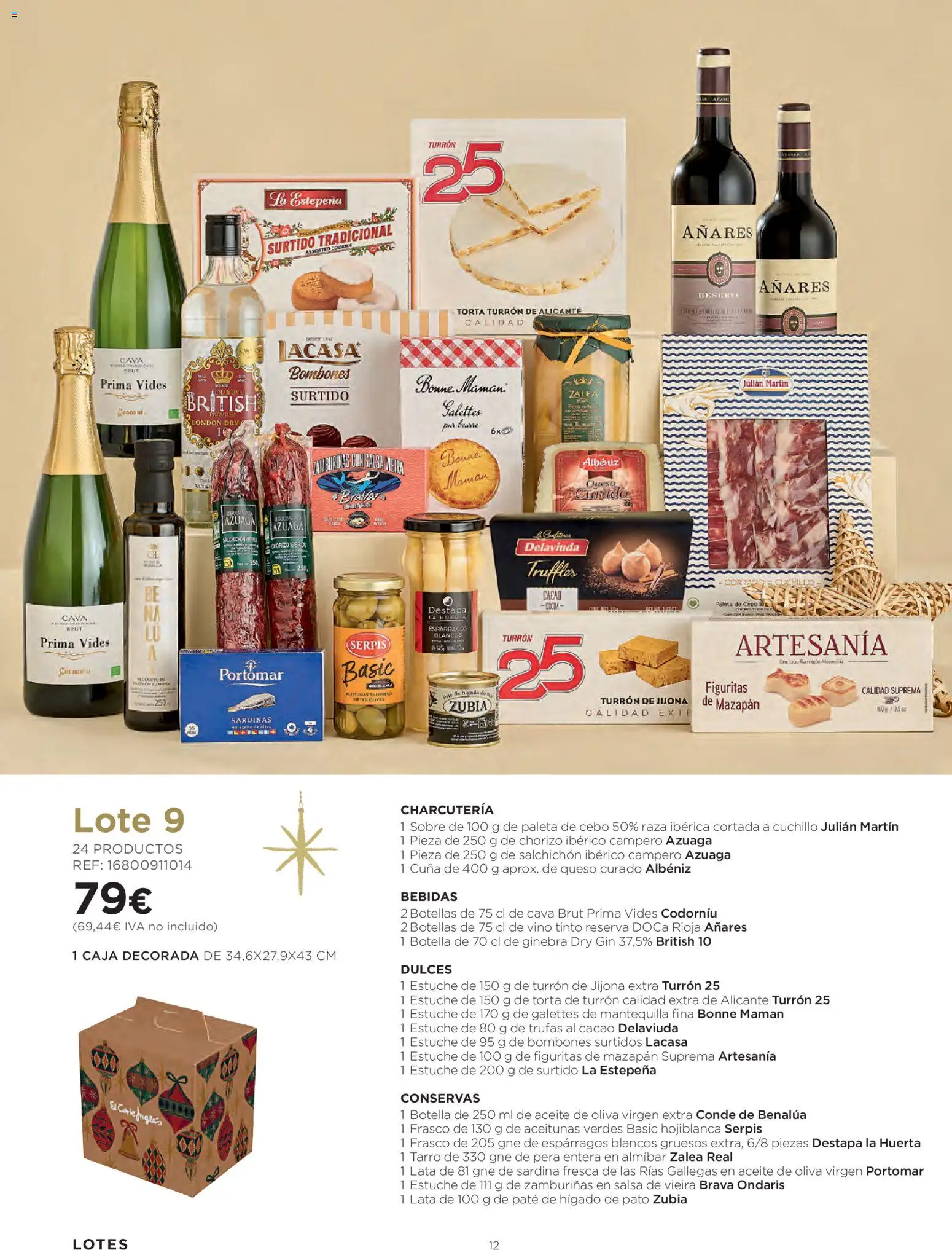 El Corte Inglés Cestas Navidad 2026 Cataluňa │ válido desde el 08/10/2026 | Página: 12 | Productos: Conservas, Aceite, Hígado, Mantequilla