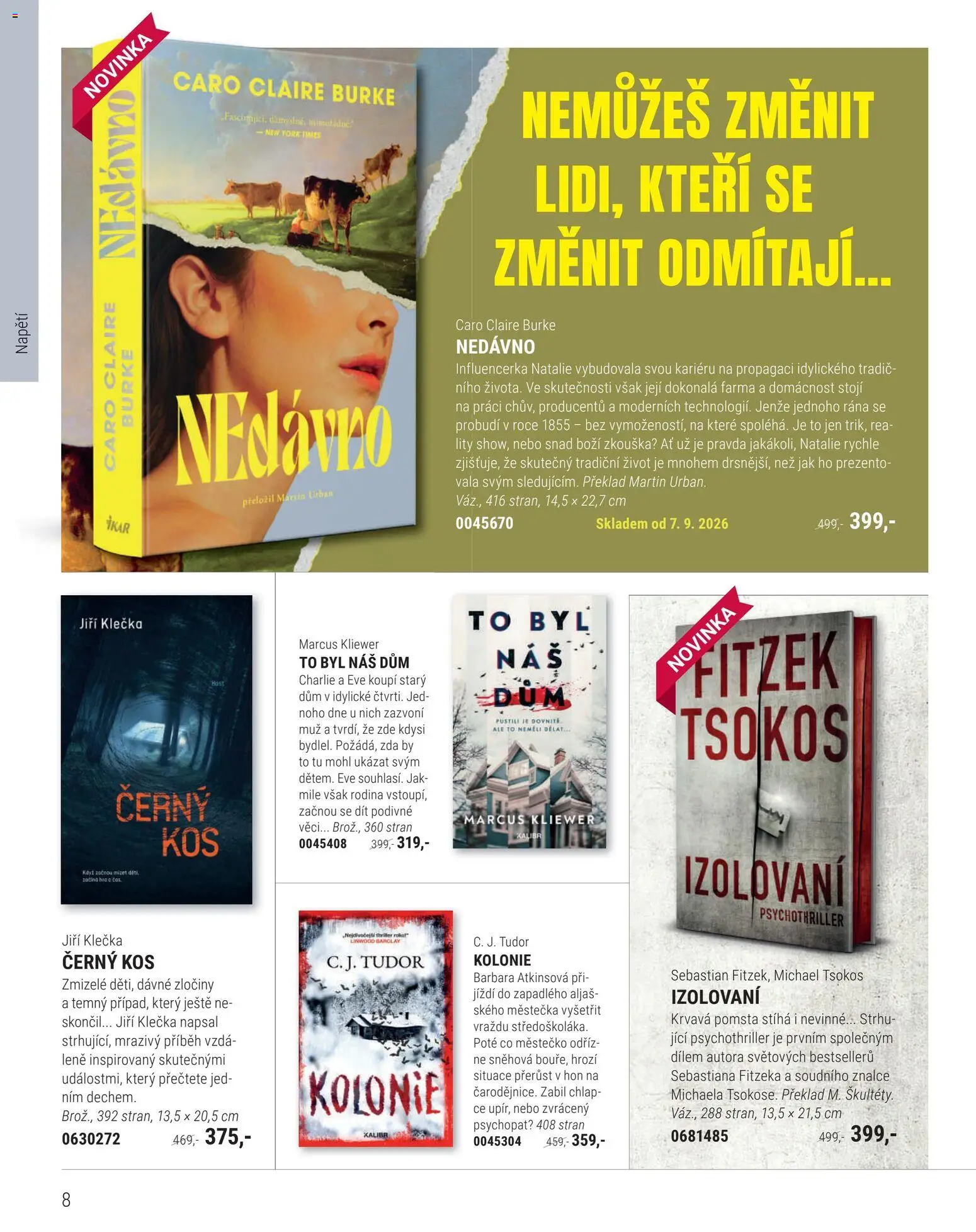 Knižní klub leták od 01.09.2026 | Strana: 8 | Produkty: Caro, Koš