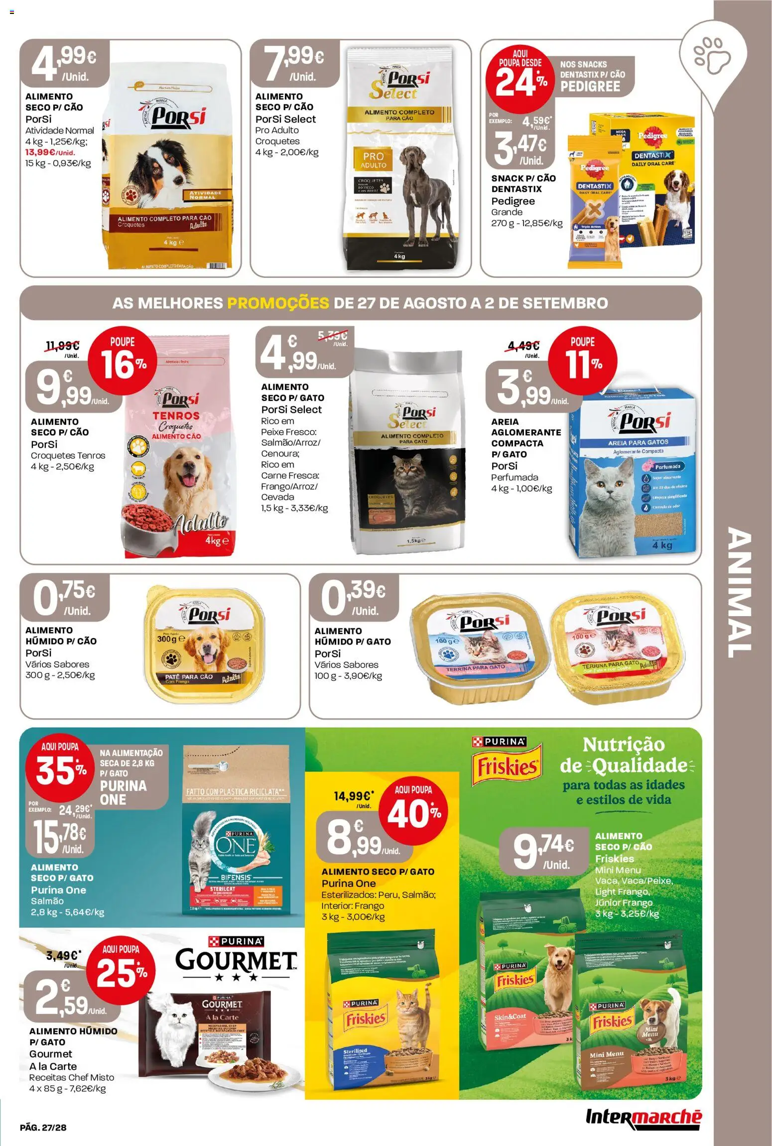 Intermarché Folheto Contact │ válido de 27/08/2026 | Página: 27 | Produtos: Salmão, Peixe, Areia para gatos, Patê