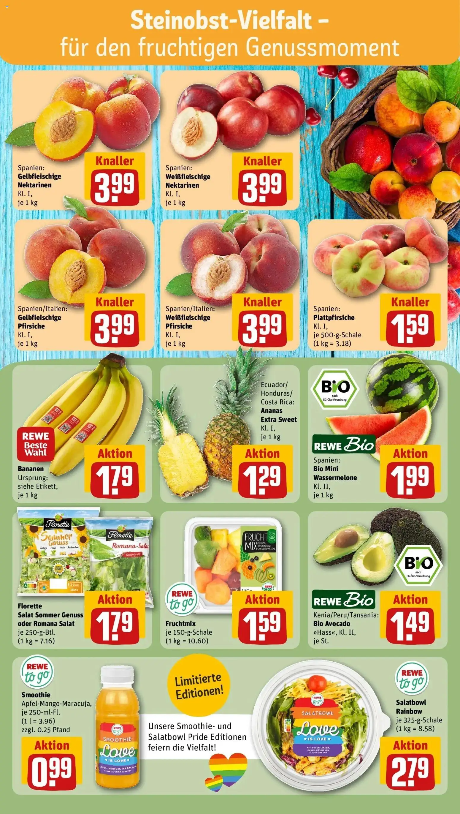 Rewe Prospekt Frechen-Bachem – gültig ab 08.06.2026 | Seite: 6 | Produkte: Nektarinen, Bananen, Ananas, Avocado