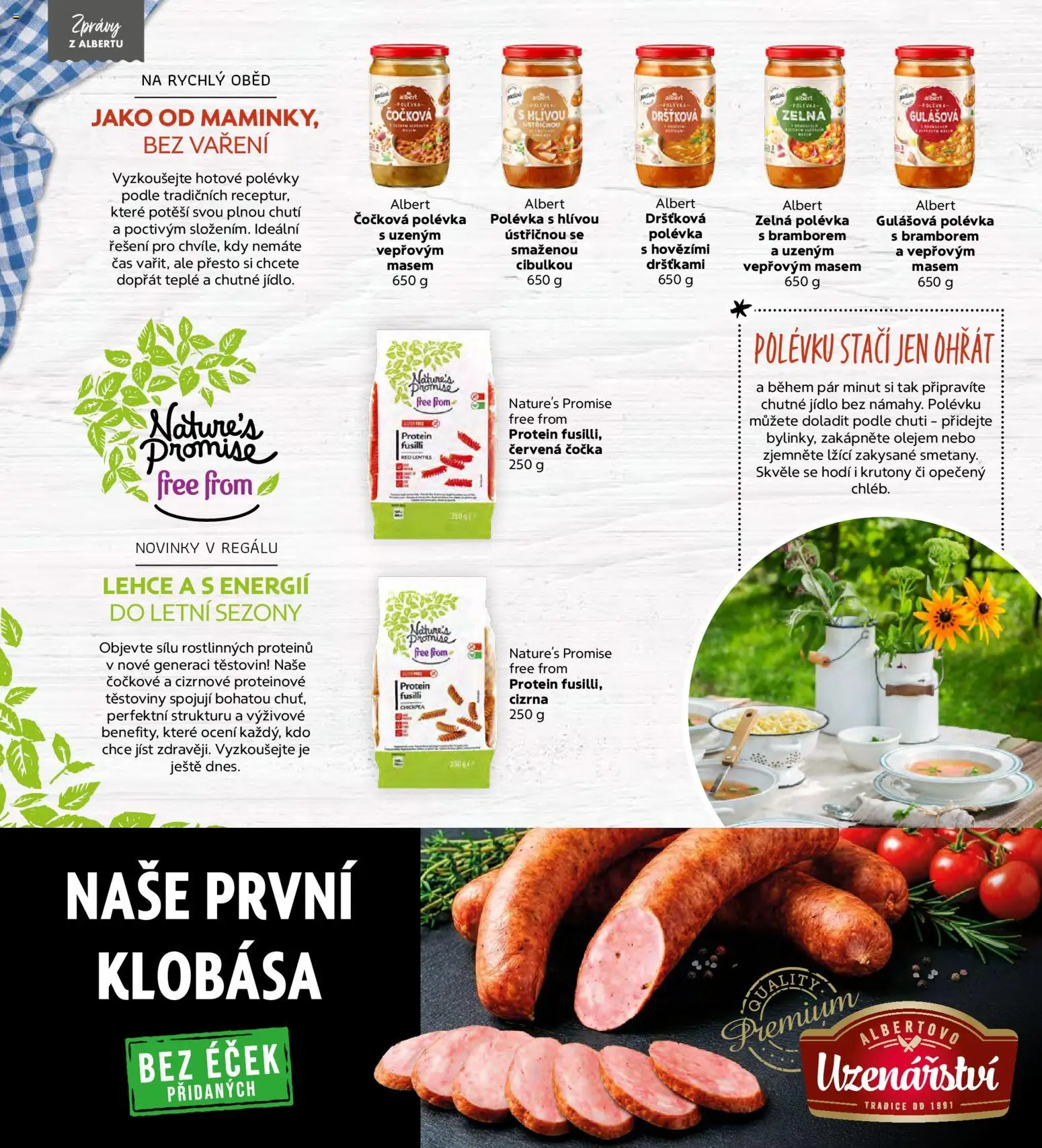 Albert magazín od 01.05.2026 | Strana: 8 | Produkty: Těstoviny, Klobása, Cizrna, Krutony