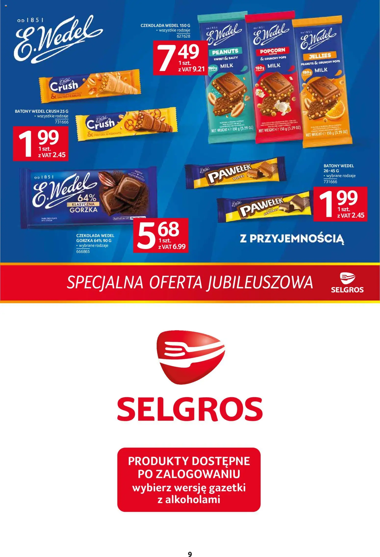 Selgros cash&carry gazetka - Specjalna oferta jubileuszowa od 13.08.2026 | Strona: 9 | Produkty: Czekolada, Popcorn, Czekolada wedel