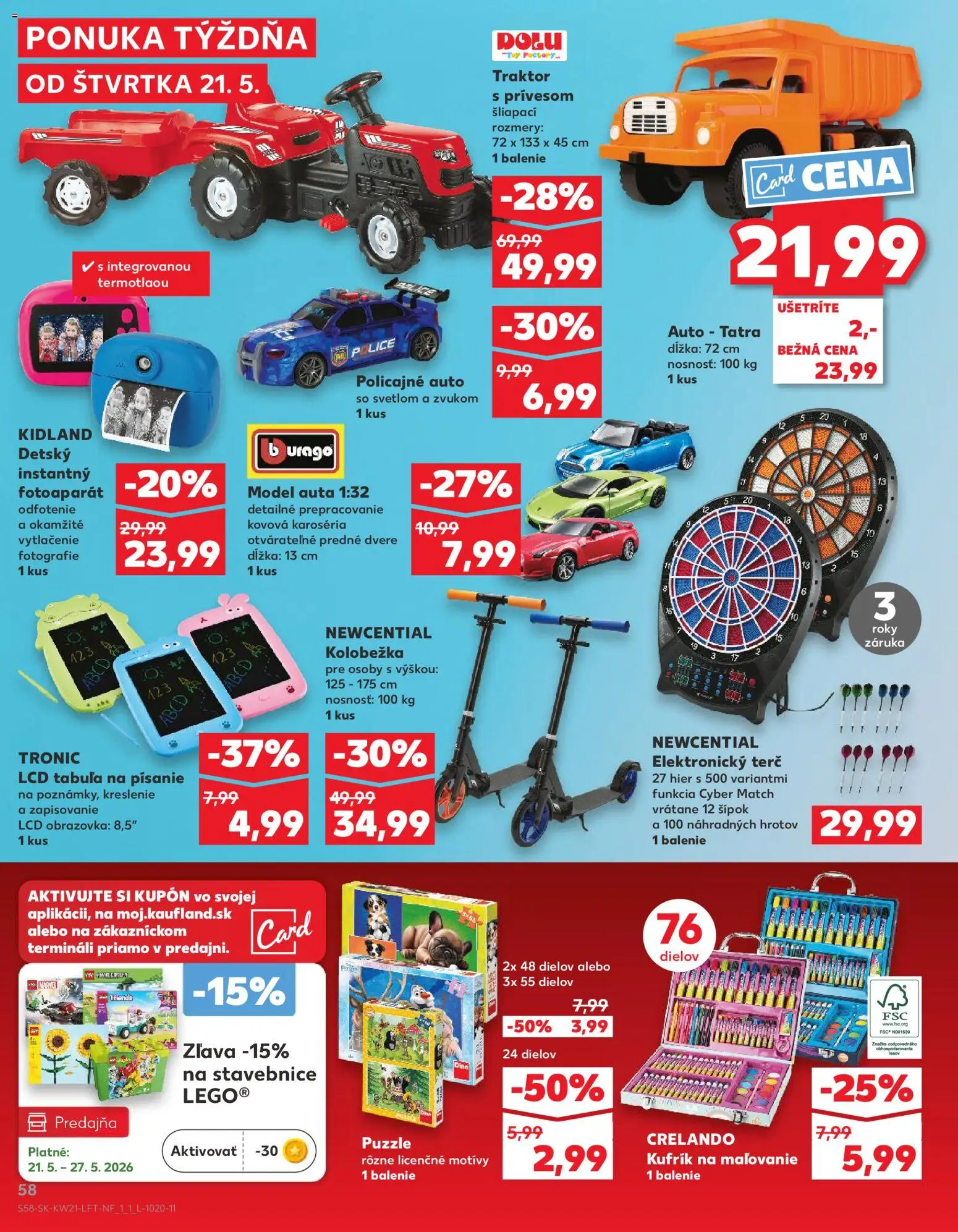 Nové Kaufland akcie – leták je platný od 21.05.2026 | Strana: 58 | Produkty: Police, Tablet, Dvere