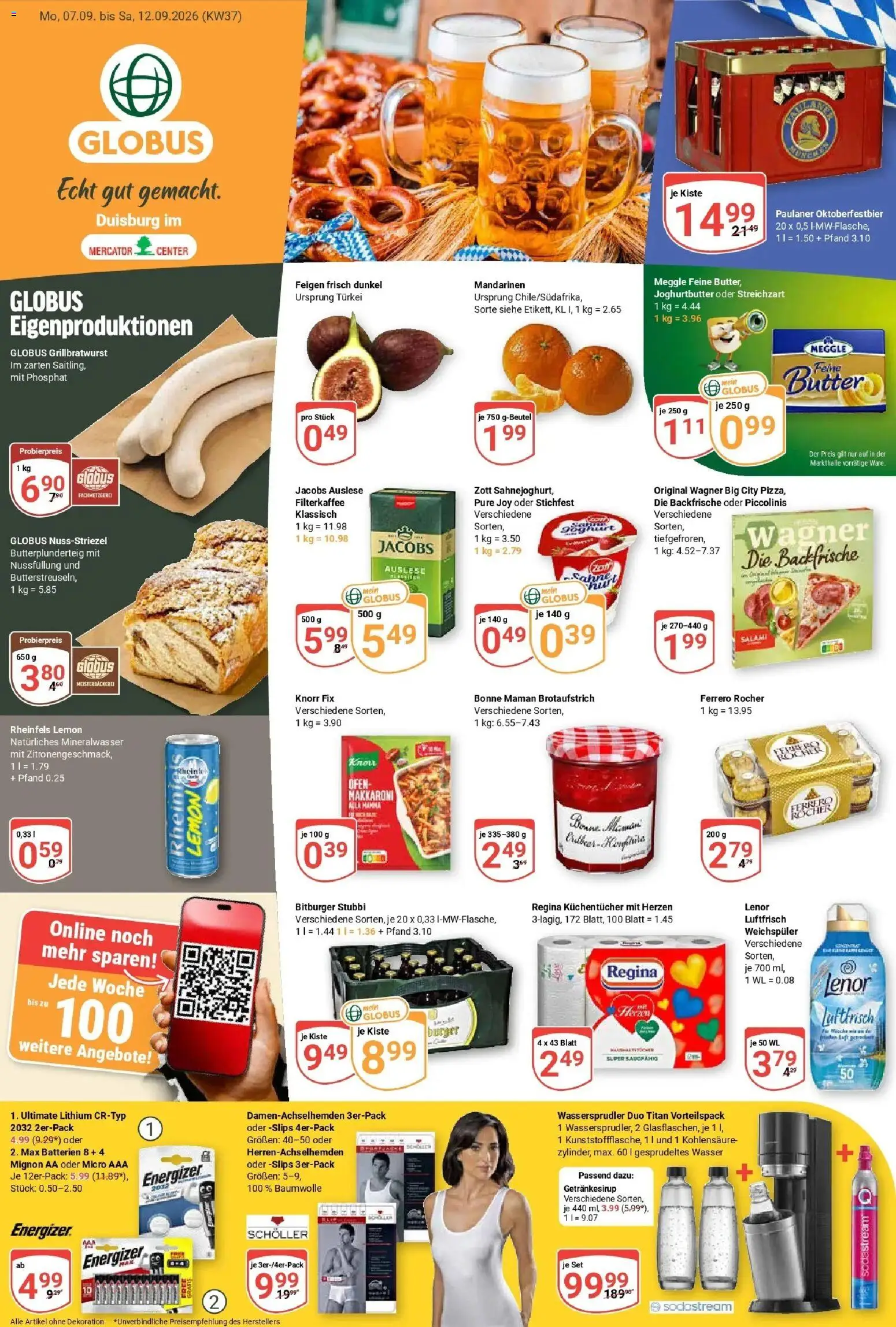 Globus Prospekt Duisburg (ab 07.09.2026) » Angebote online | Seite: 5 | Produkte: Knorr fix, Piccolinis, Feigen, Sodastream