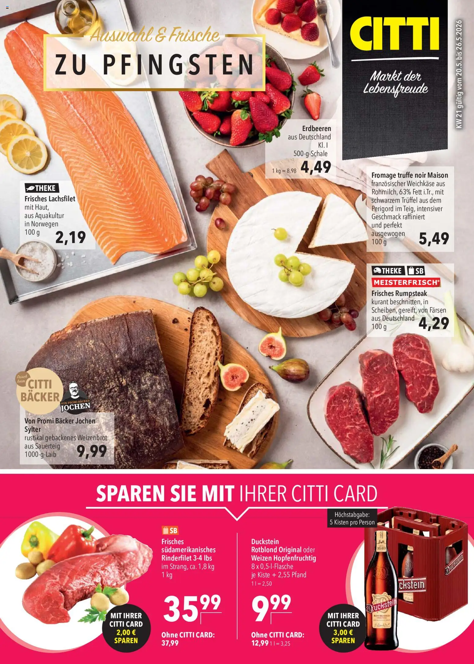 CITTI Markt Prospekt – gültig ab 20.05.2026 | Seite: 1 | Produkte: Rumpsteak, Theke, Rinderfilet, Erdbeeren