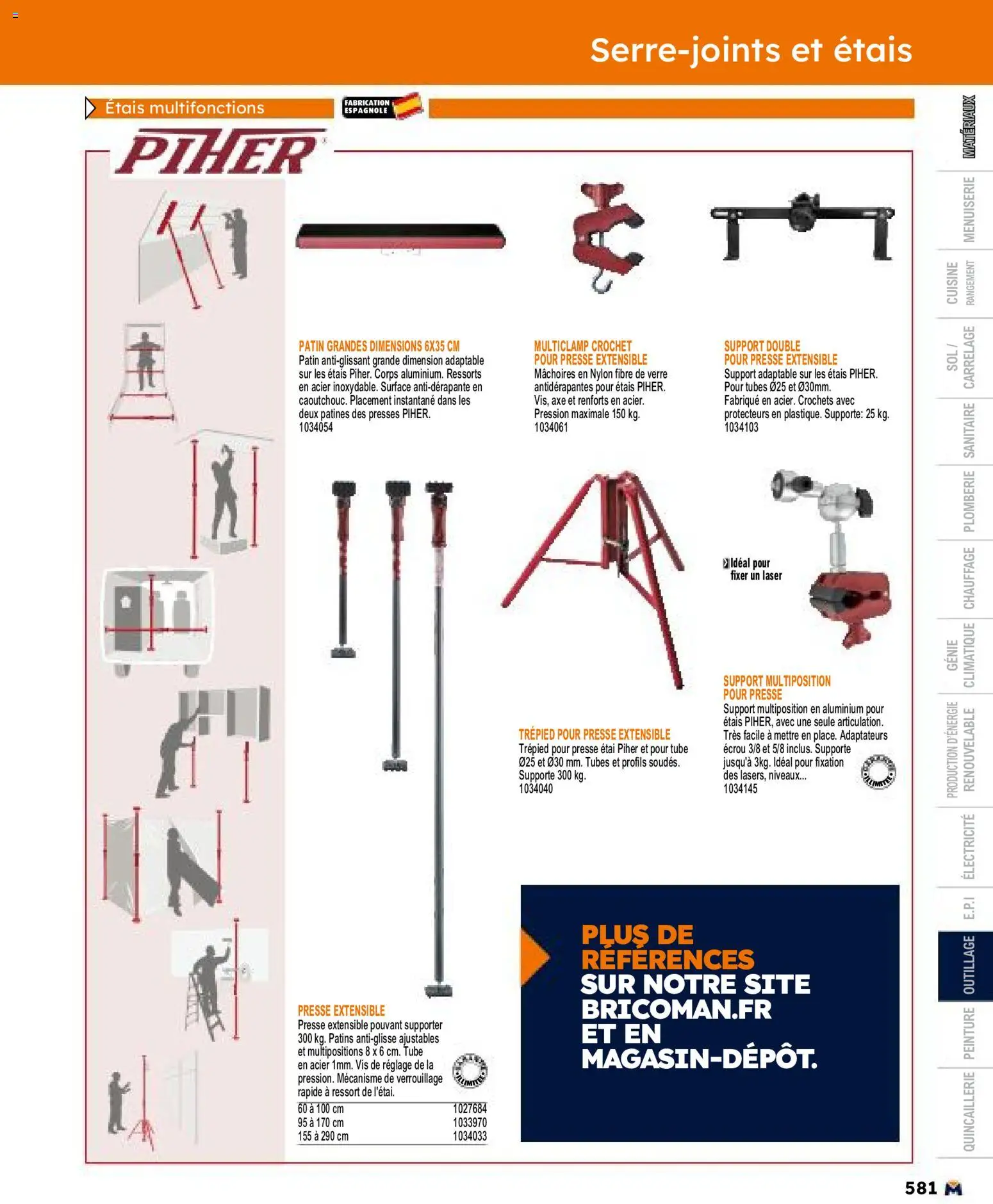 {H1} | Page: 581 | Produits: Étai