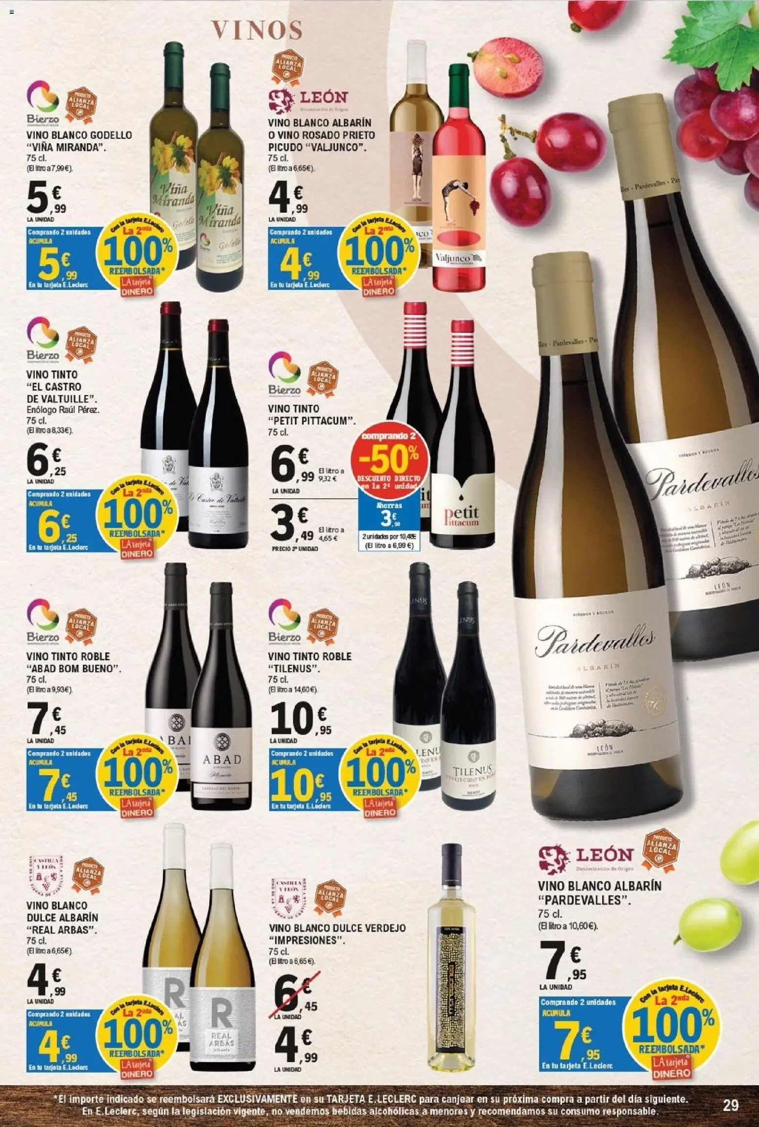 E.Leclerc - León │ válido desde el 21/09/2026 | Página: 29 | Productos: Vino tinto, Vino, Vino blanco, Bebidas