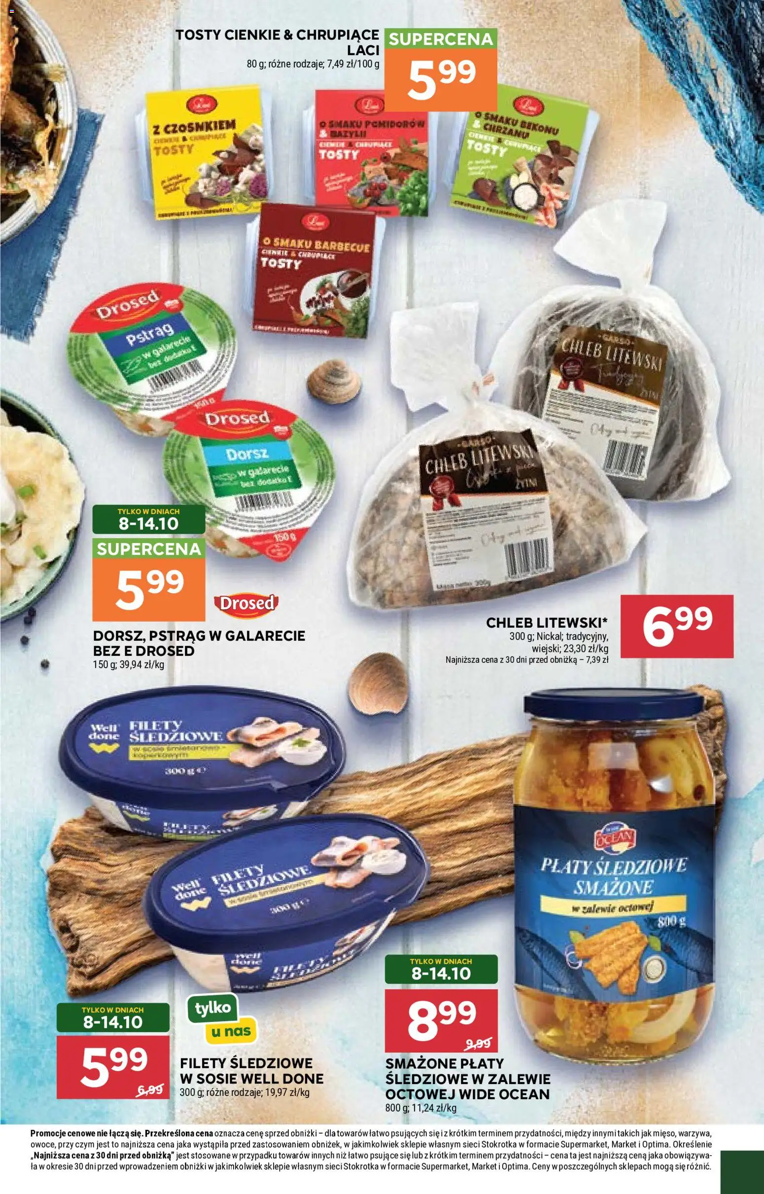 Stokrotka gazetka od 08.10.2026 | Strona: 31 | Produkty: Pstrąg w galarecie, Pstrąg, Dorsz, Chleb