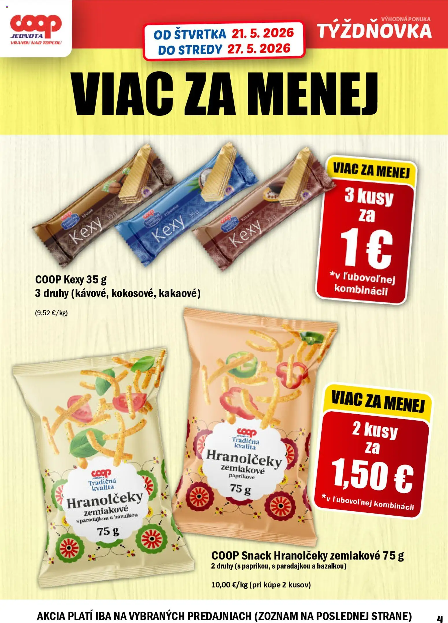 Nové COOP Jednota akcie – leták je platný od 21.05.2026 | Strana: 4