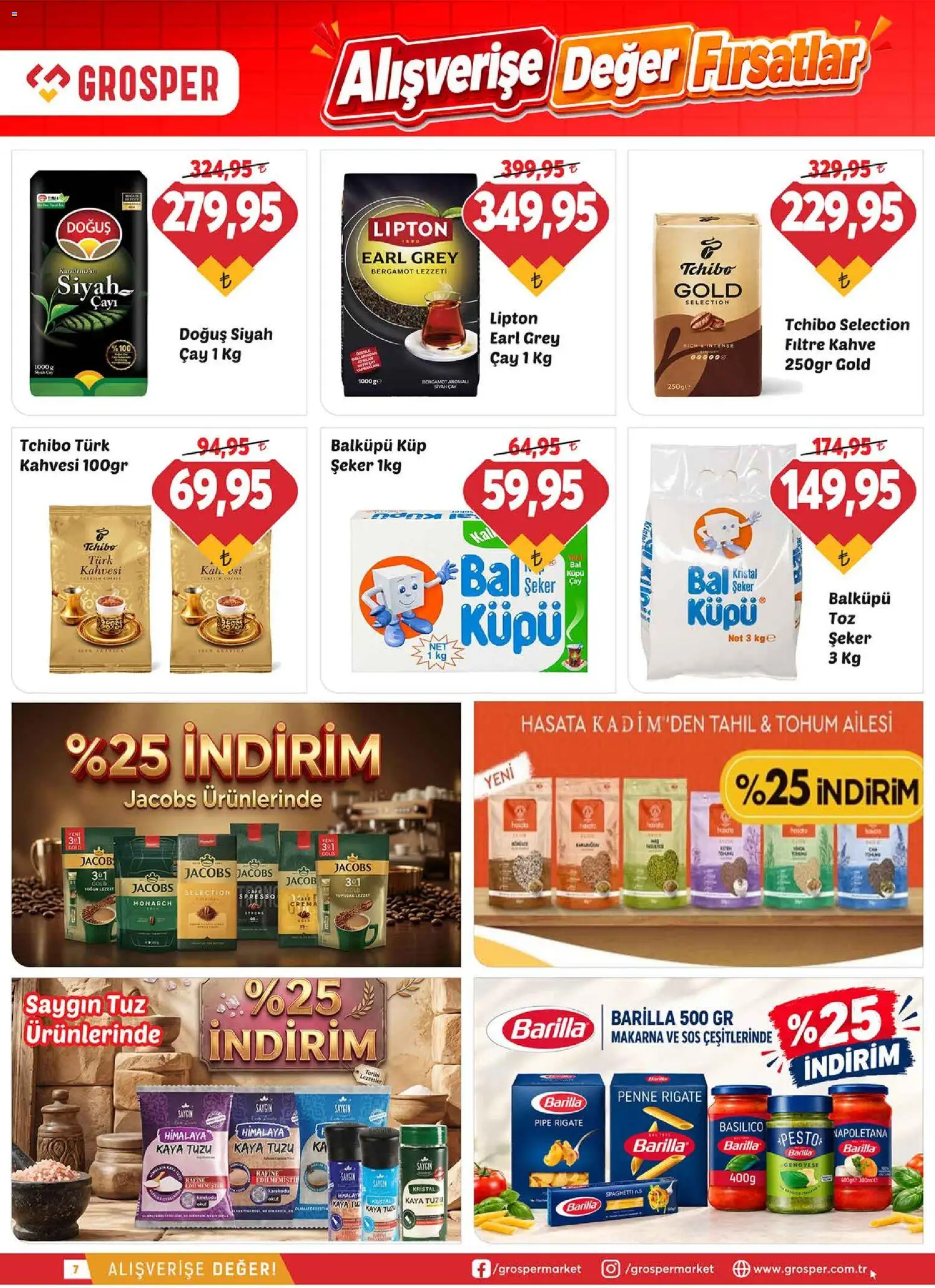 Grosper Katalog - 30 Eylül 2026 tarihinden itibaren geçerlidir | Sayfa: 7 | Ürünler: Kahve, Çay, Sos, Tahıl