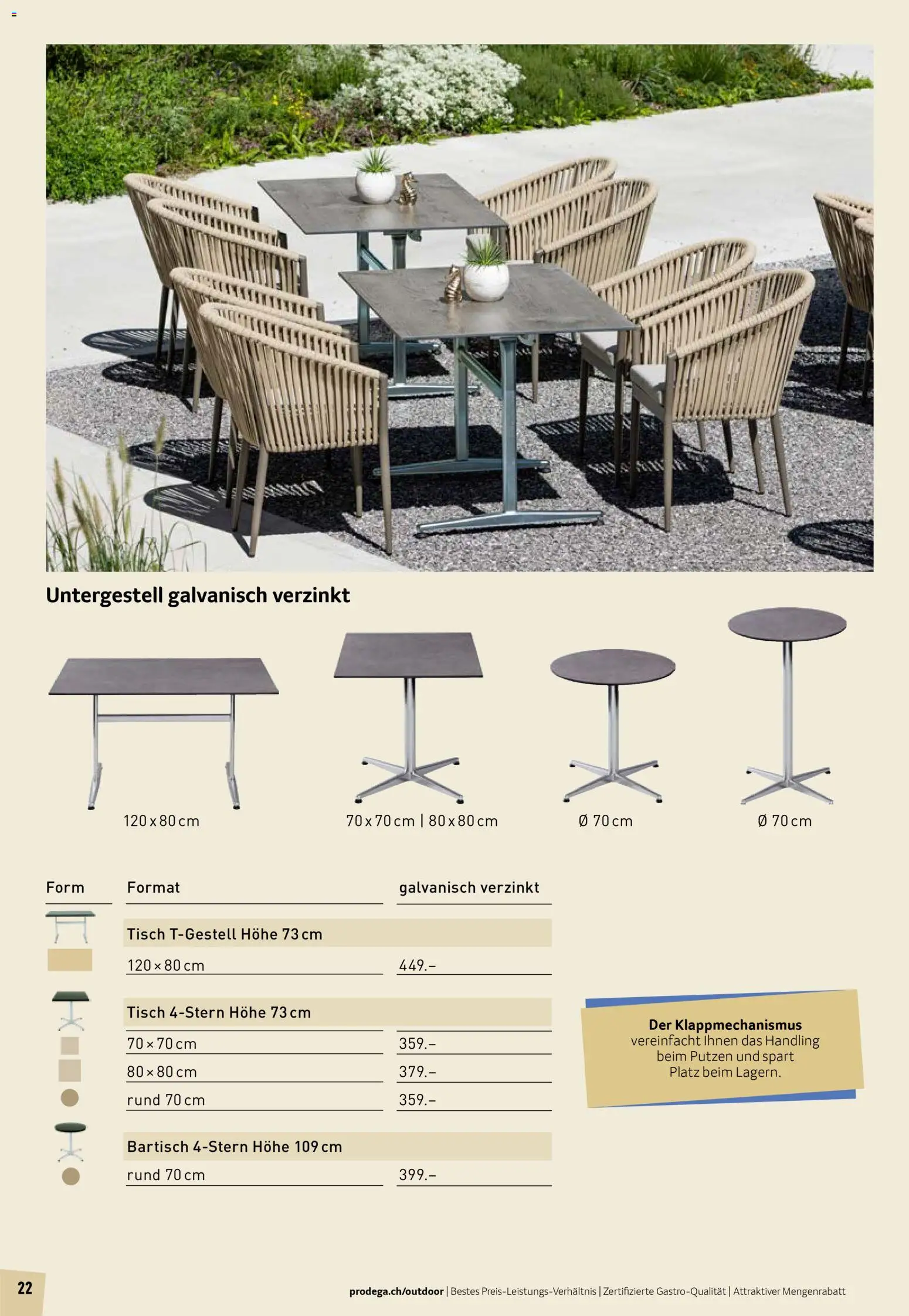 Prodega Aktionen Outdoor-Ausstattung – gültig ab 01.03.2026 | Seite: 22 | Produkte: Tisch, Bartisch