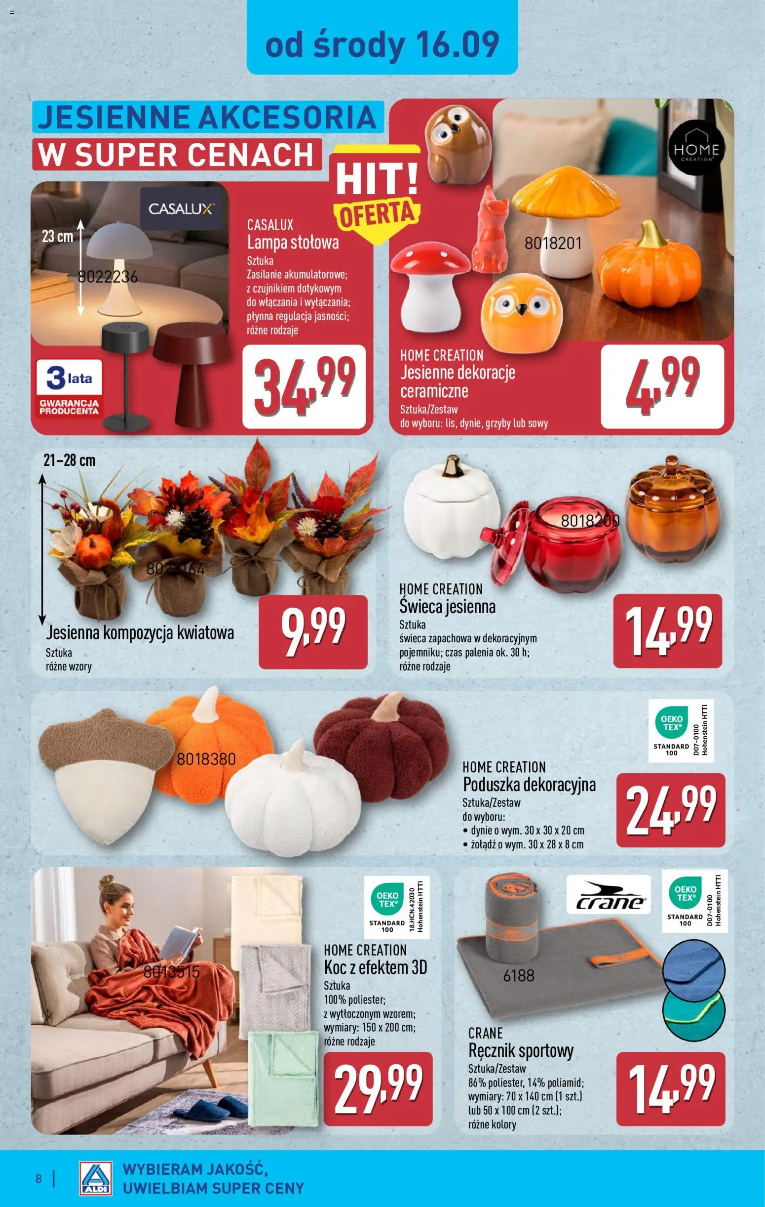 Aldi Polsko leták - Ostatnie sztuki w wybranych sklepach od 16.09.2026 | Strana: 8 | Produkty: Lampa