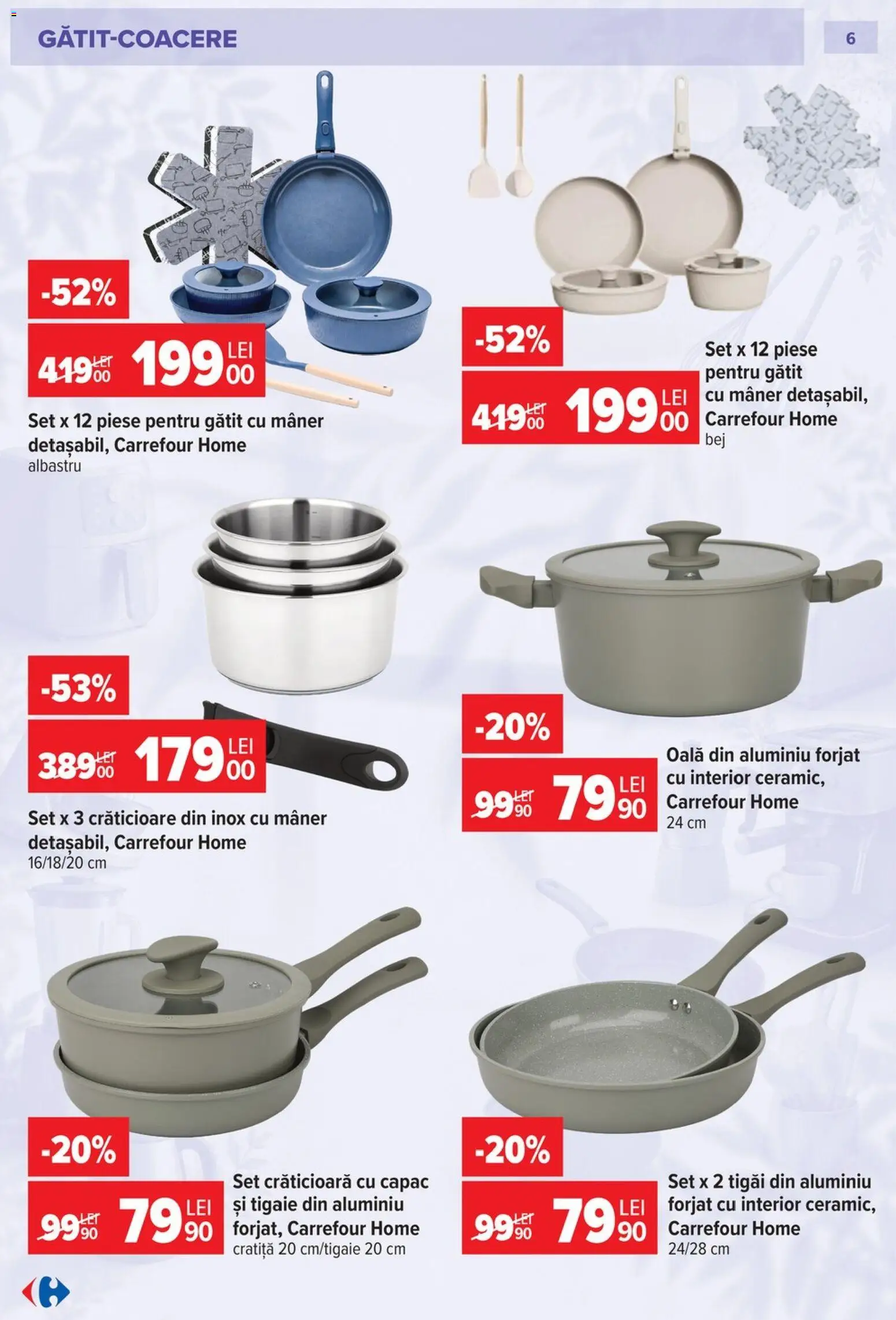 Noul catalog Carrefour – valabil de la 23.09.2026 | Pagină: 6 | Produse: Tigaie, Cratiță, Oală, Mâner
