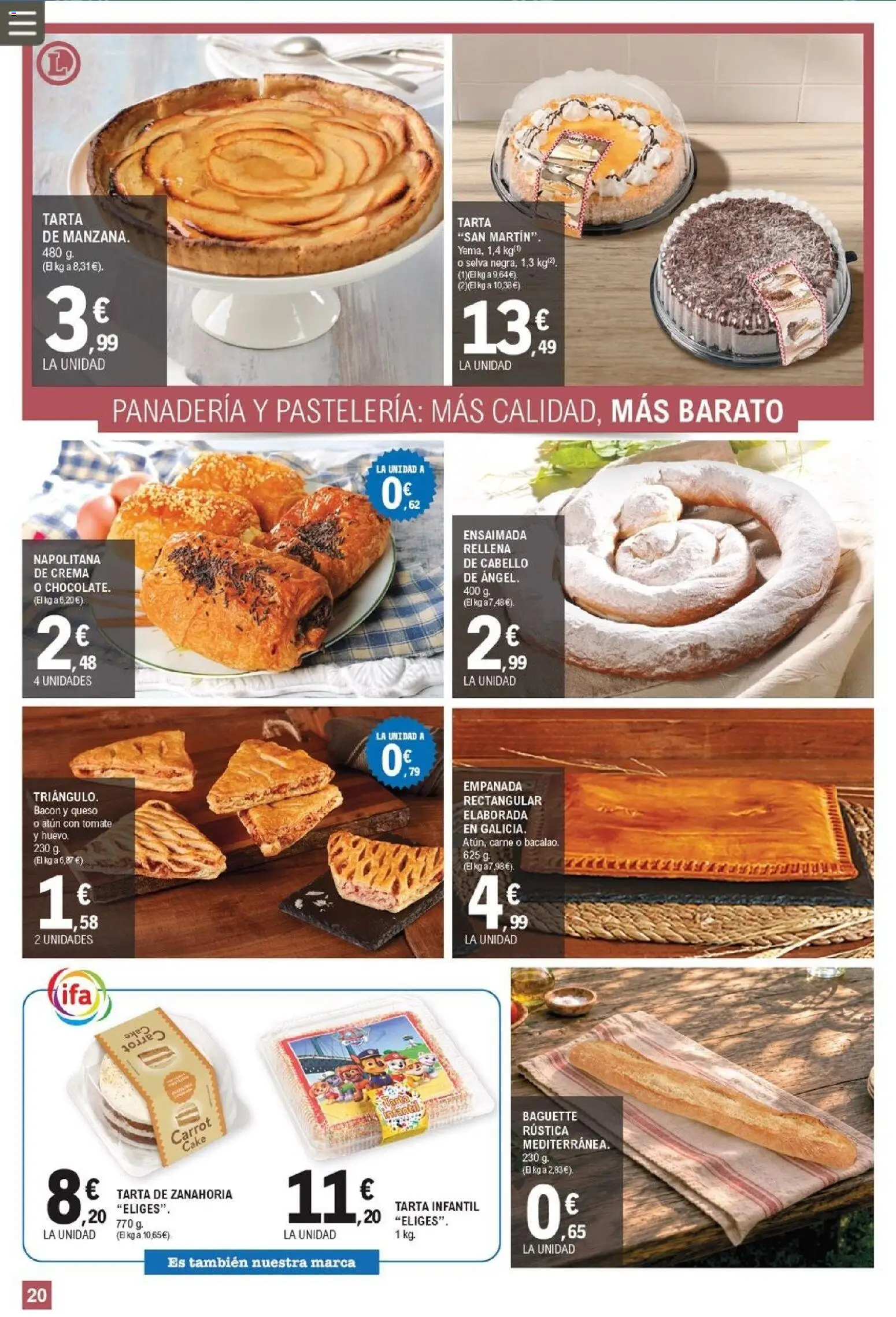 E.Leclerc folleto │ válido desde el 17.06.2026 | Página: 20 | Productos: Queso, Zanahoria, Crema, Panadería