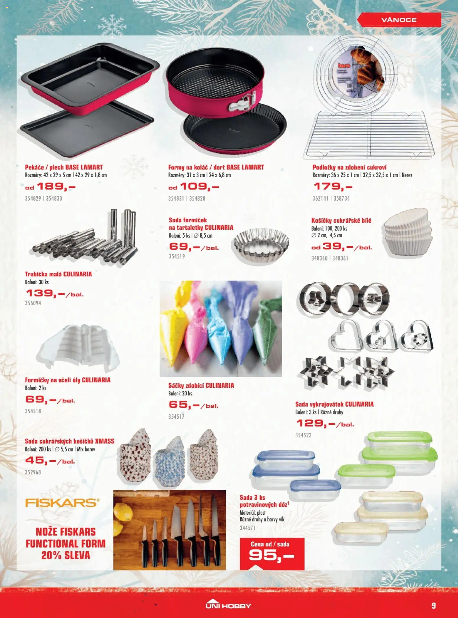 Uni Hobby leták od 29.10.2026 | Strana: 9 | Produkty: Fiskars, Plech, Cukroví, Dort