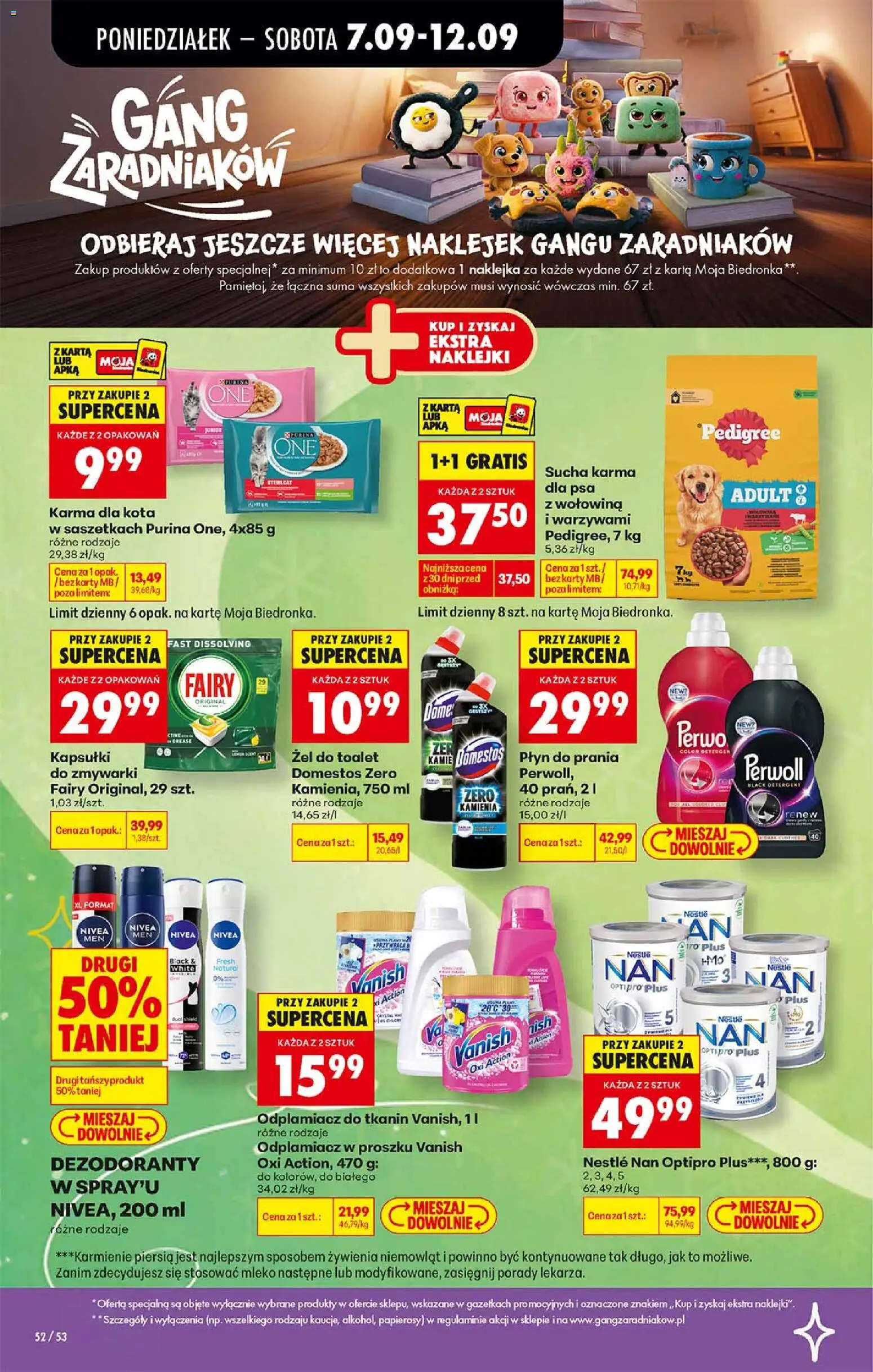 Biedronka Polsko leták - Gang zaradniaków od 07.09.2026 | Strana: 7 | Produkty: Mléko, Perwoll, Domestos, Vanish