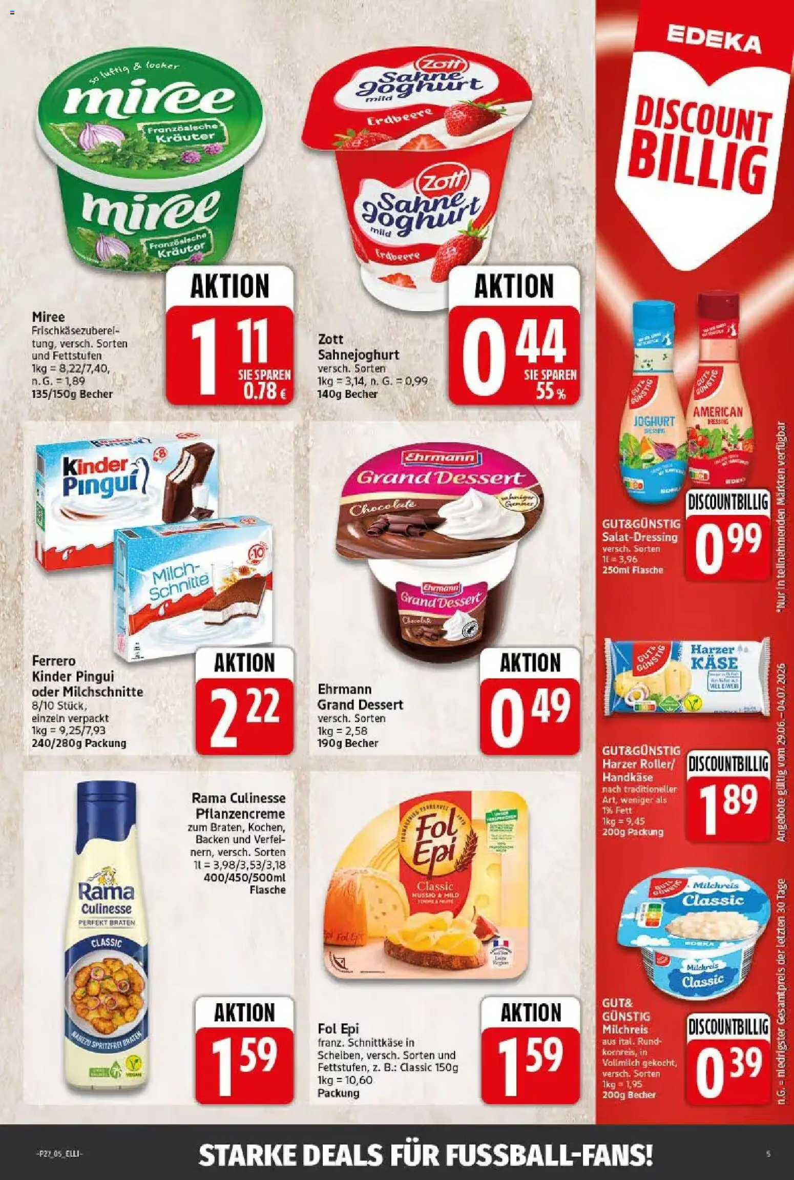 Elli Markt Prospekt Langenberg – gültig ab 29.06.2026 | Seite: 5 | Produkte: Rama, Milch, Käse, Ehrmann grand dessert