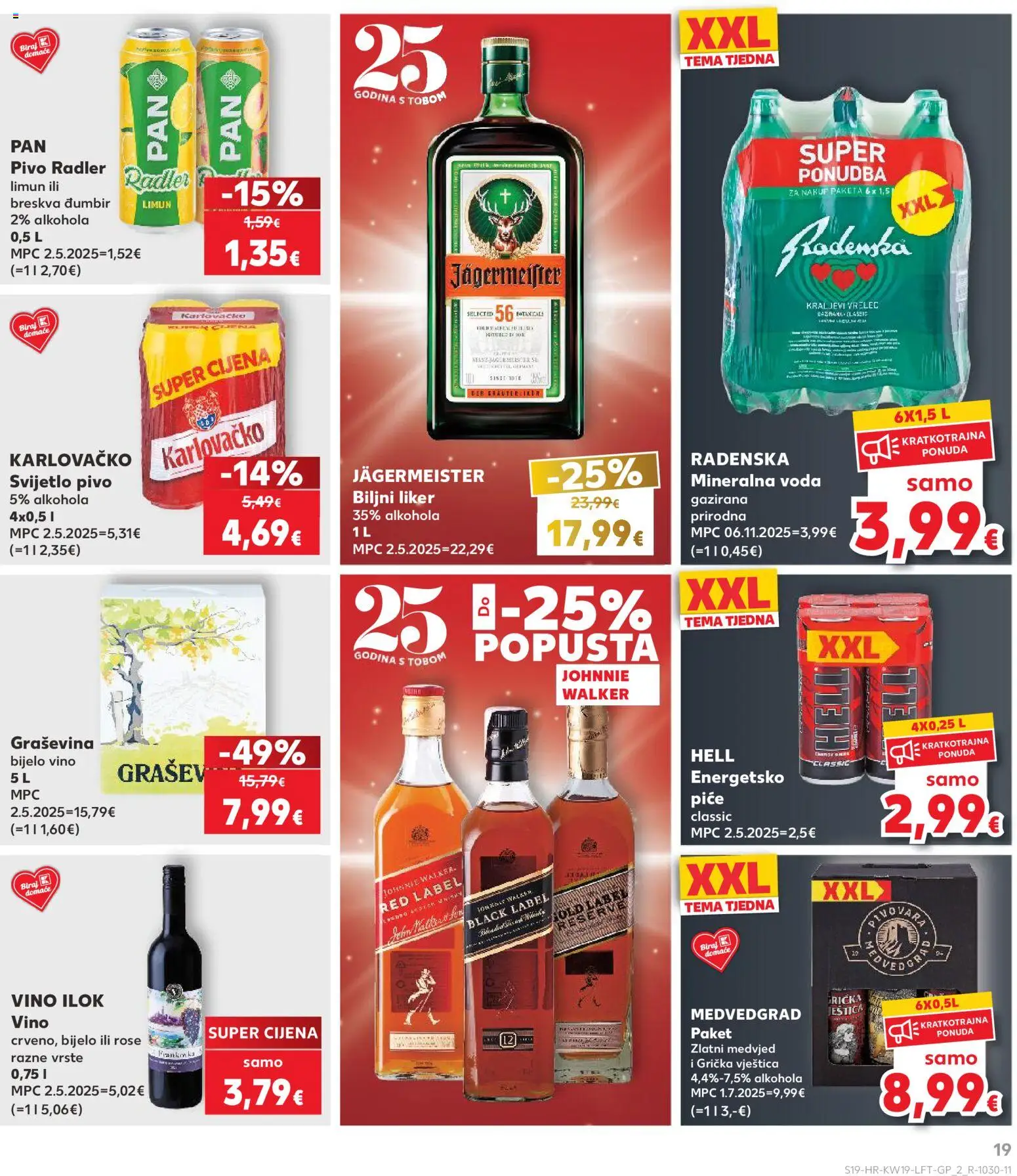 Kaufland HR akciós ujság - amely érvényes a következő dátumtól: 06.05.2026 | Oldal: 19 | Termékek: Jägermeister, Radler