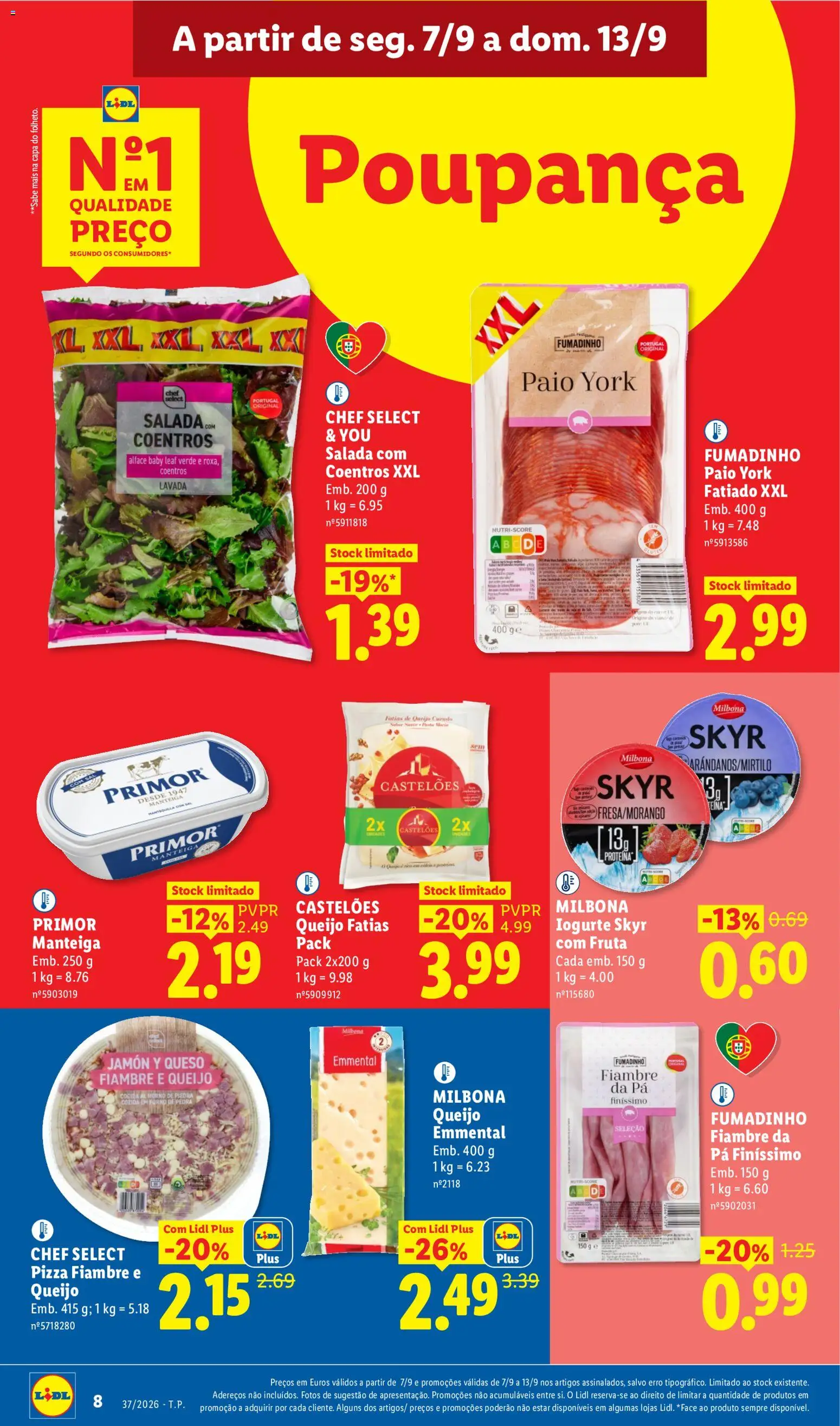 Lidl Promoções Semanais │ válido de 07/09/2026 | Página: 10 | Produtos: Fiambre, Manteiga, Queijo, Salada