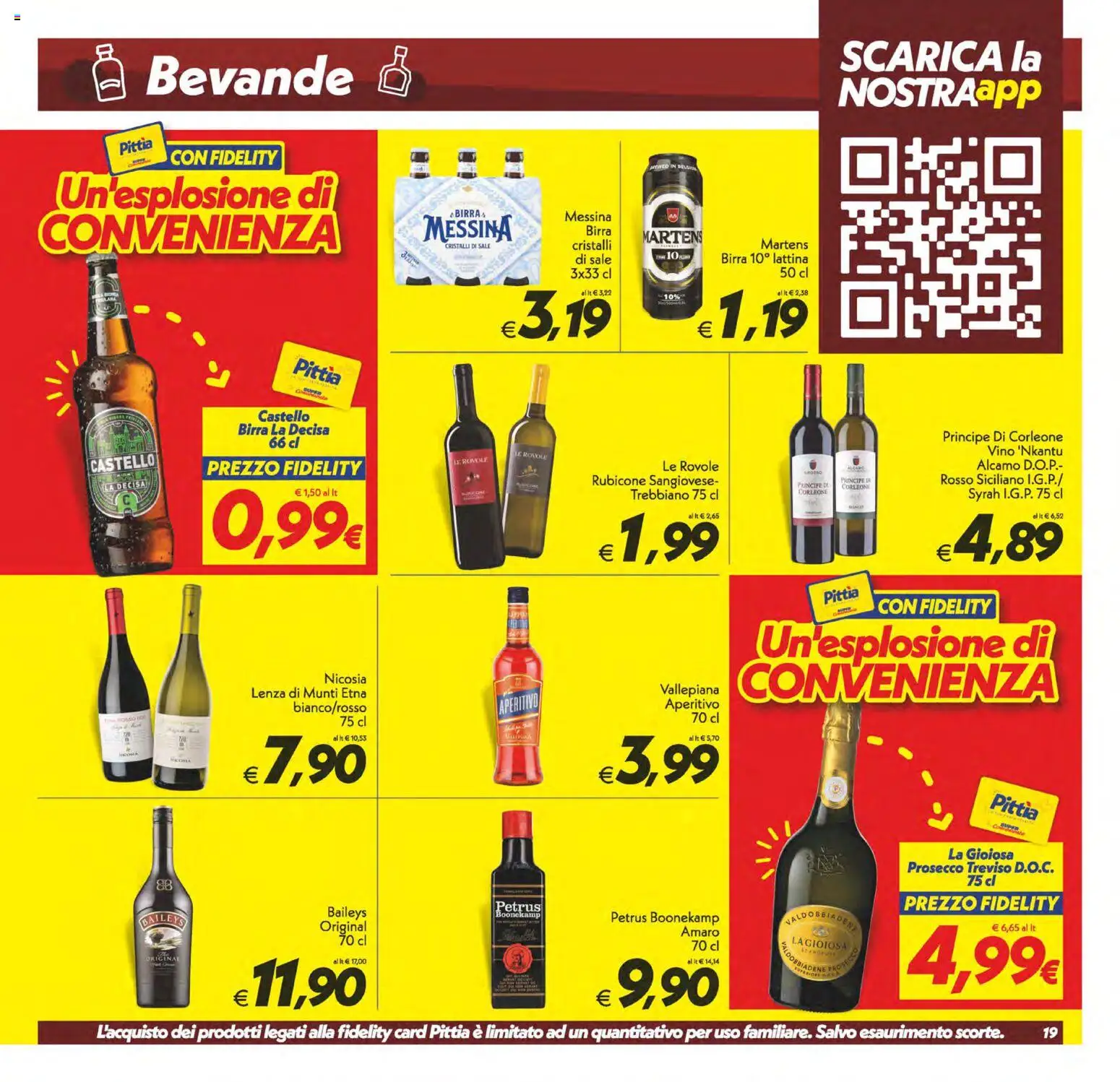 Volantino SuperConveniente del 22/09/2026 | Pagina: 19 | Prodotti: Birra, Baileys, Bevande, Amaro