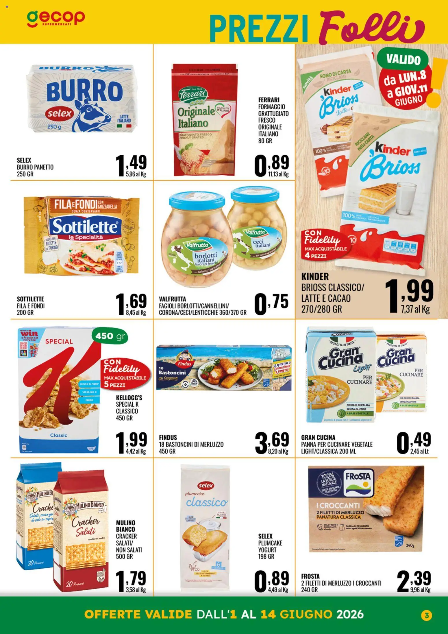 Volantino GECOP del 01.06.2026 | Pagina: 3 | Prodotti: Yogurt, Olio, Burro, Cacao