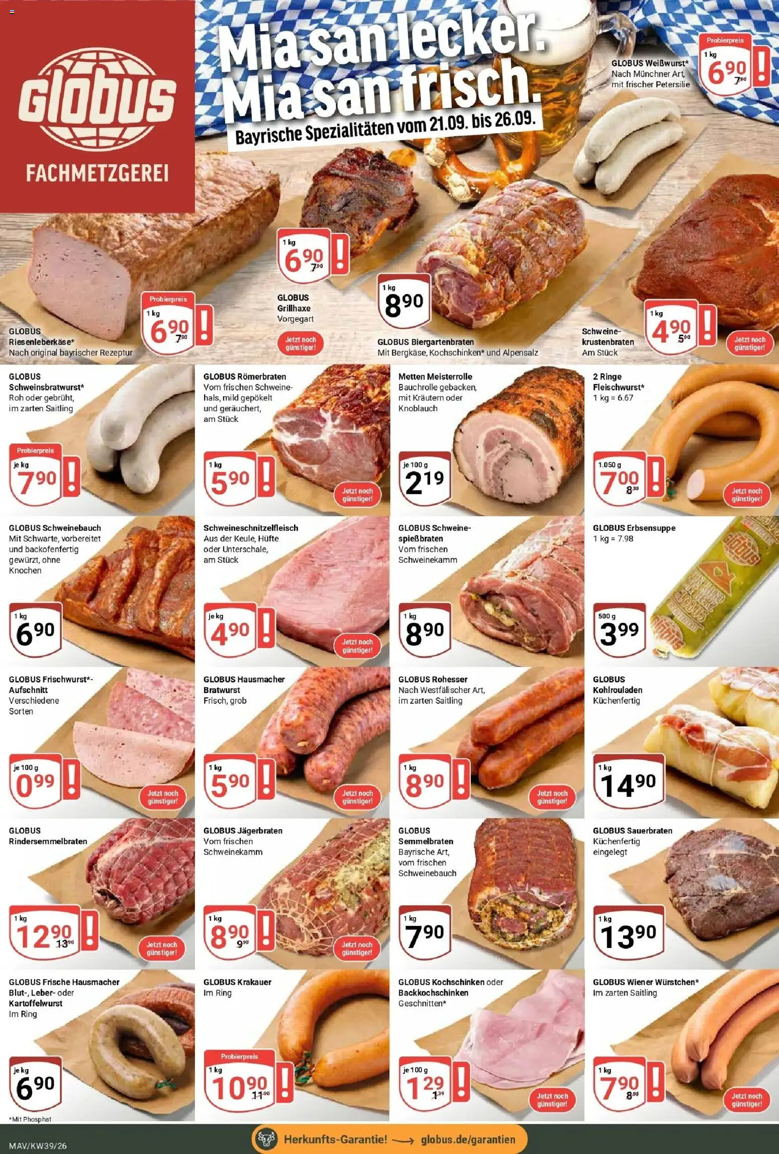 Globus Prospekt Mannheim (ab 21.09.2026) » Angebote online | Seite: 10 | Produkte: Schweinebauch, Bratwurst, Krustenbraten, Petersilie
