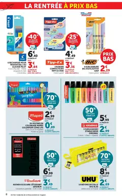 Hyper U - Prévisualisation de Hyper U - Les prix bas de la semaine valide à partir de 18/08/2026 | Page: 8 | Produits: Highlighter, Agenda, Colle, Agenda scolaire