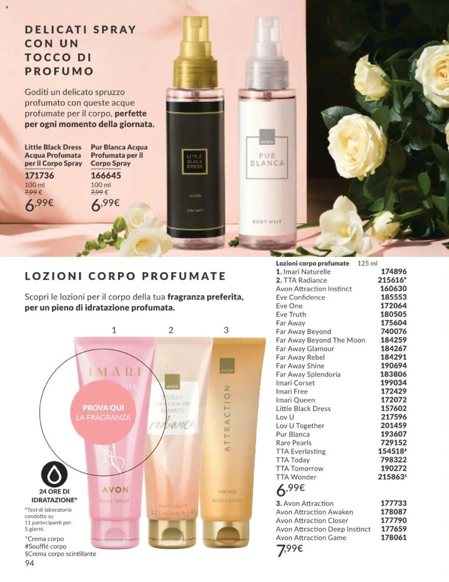 Volantino Avon del 01.05.2026 | Pagina: 94 | Prodotti: Acqua, The, Profumo, Fragranza