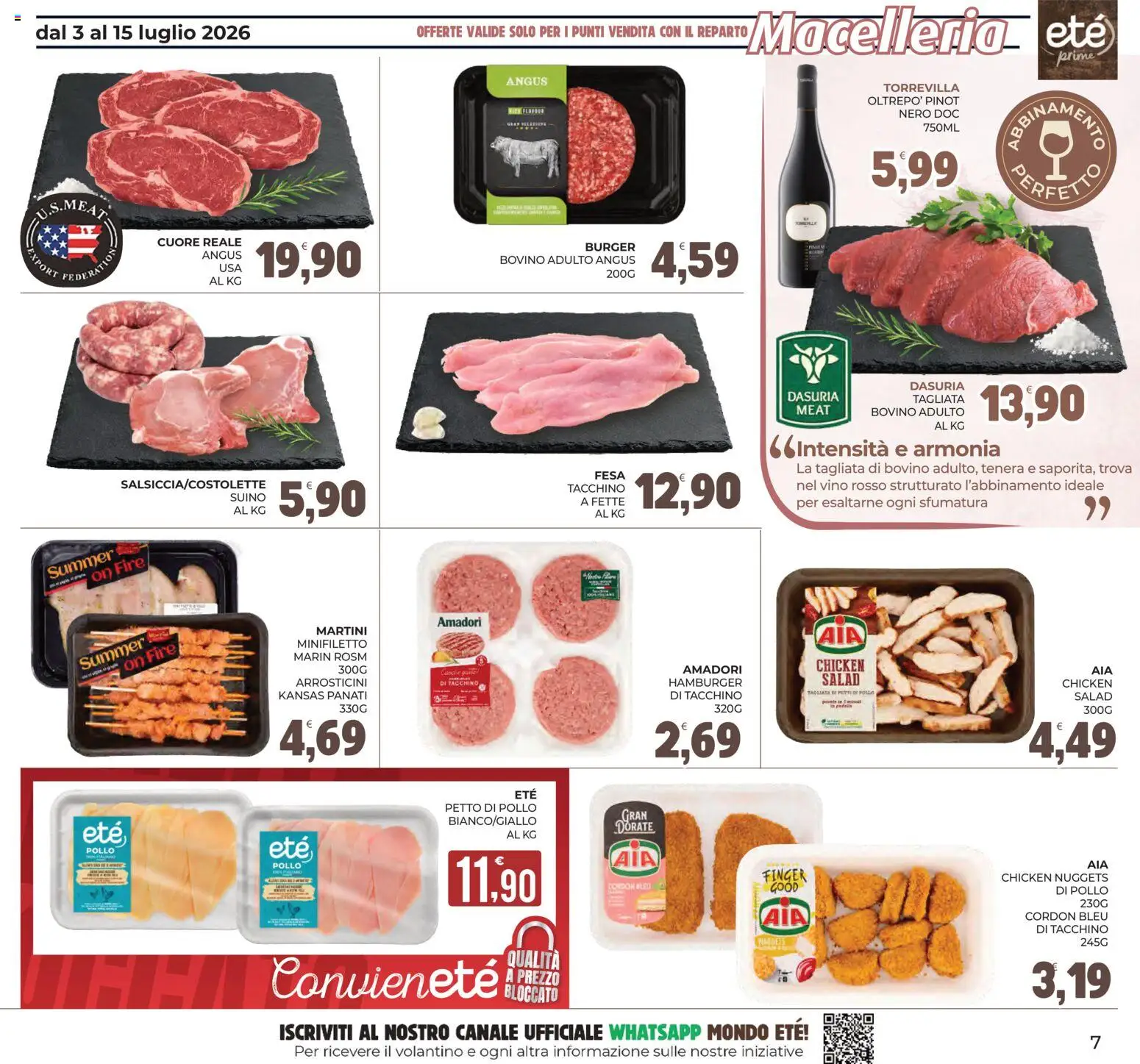 Volantino Eté del 03/07/2026 | Pagina: 7 | Prodotti: Bovino, Petto di Pollo, Pollo, Tacchino