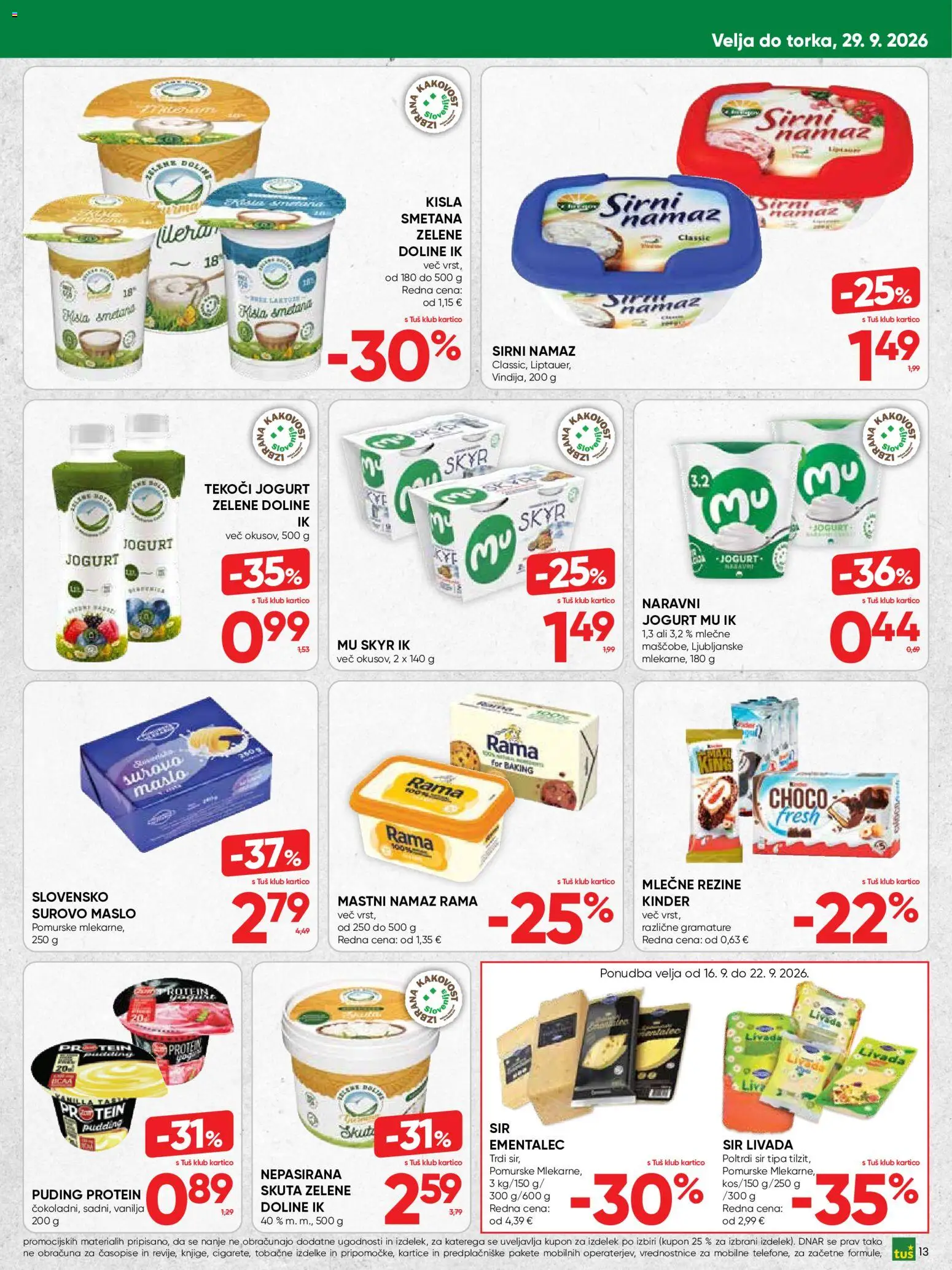 Novi Tuš katalog ponudbe – veljaven od 16.09.2026 | Stran: 13