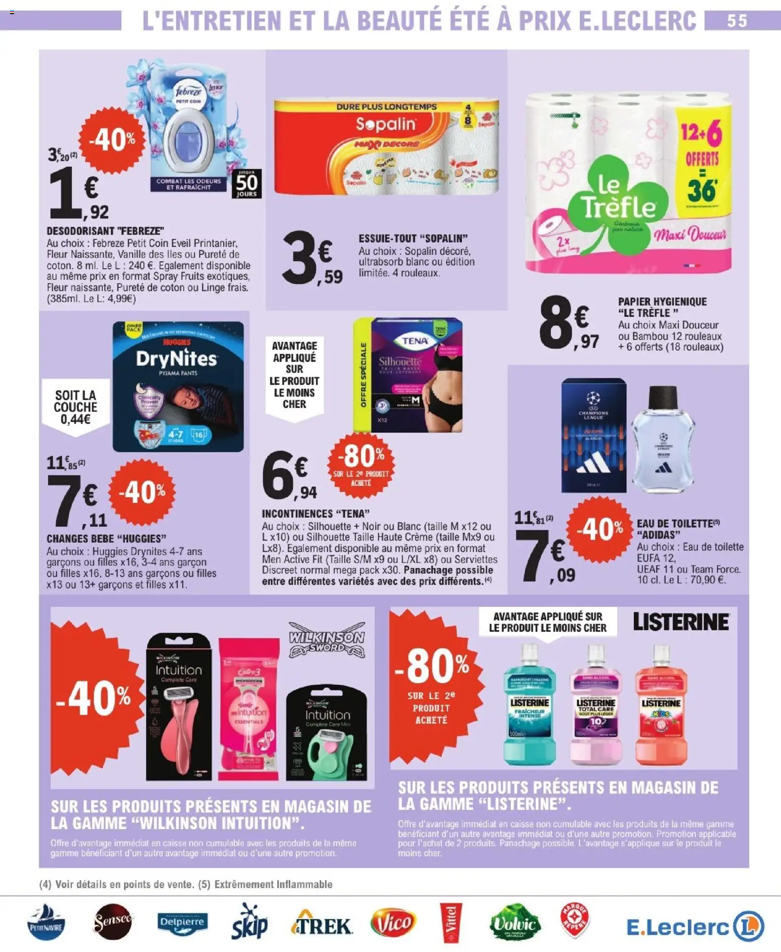 {H1} | Page: 55 | Produits: Senseo, Coton, Désodorisant, Vittel