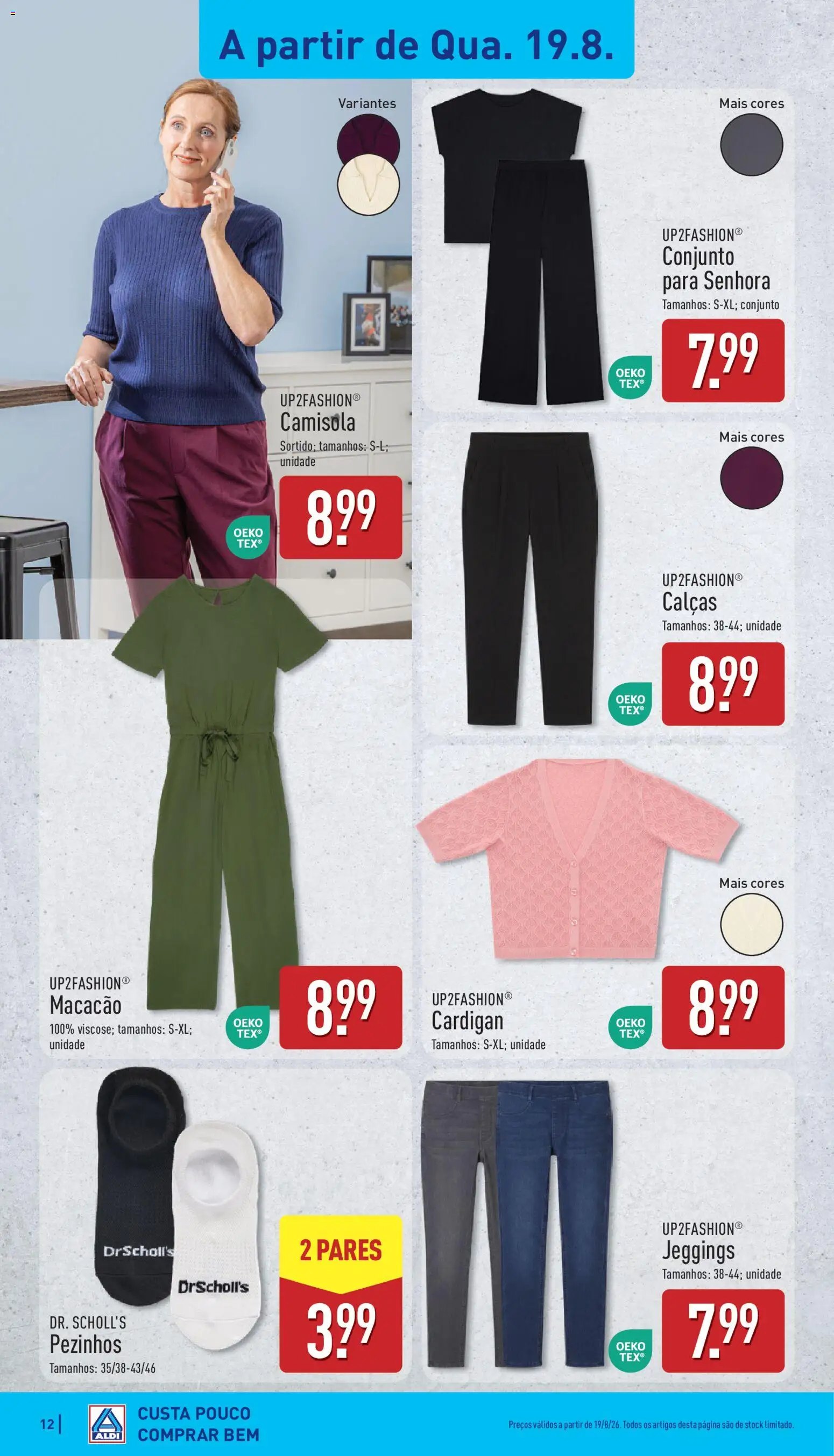 Aldi folheto │ válido de 17/08/2026 | Página: 12 | Produtos: Macacão, Calças, Camisola