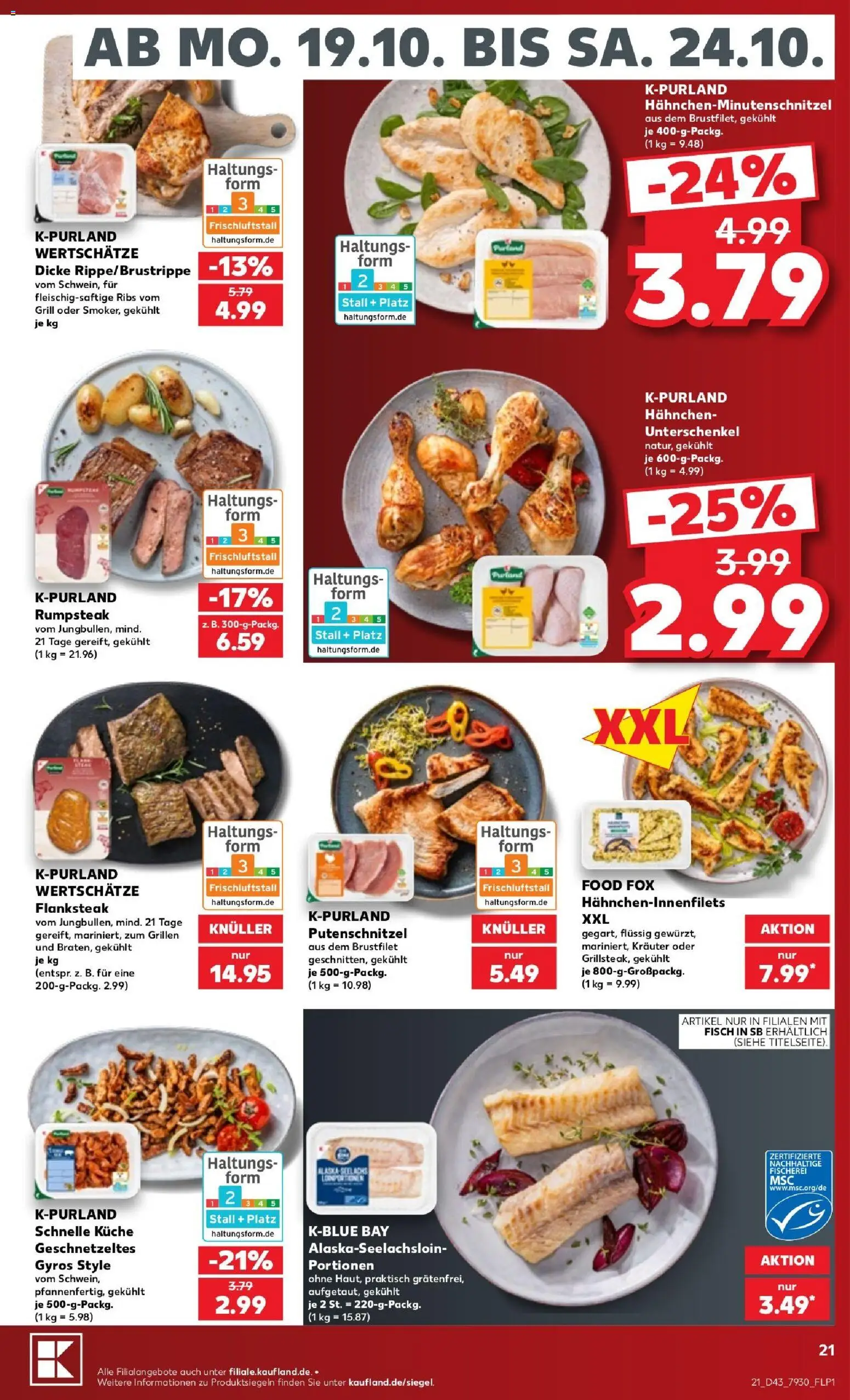 Kaufland Prospekt Kiel – gültig ab 19.10.2026 | Seite: 21 | Produkte: Grill, Hahnchen, Gyros, Putenschnitzel