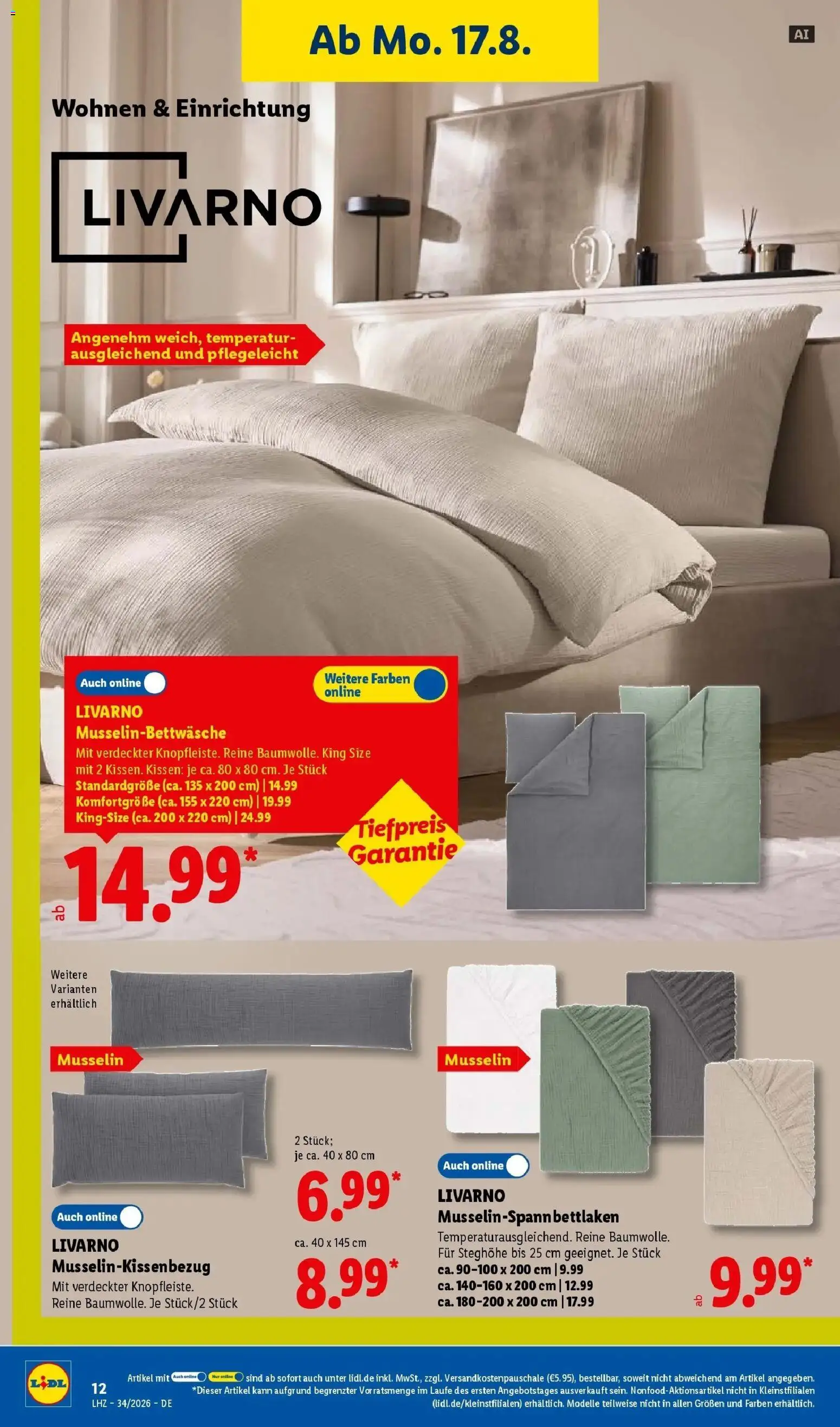 Lidl Prospekt Mühlacker (ab 17.08.2026) zum Blättern » Angebote | Seite: 30 | Produkte: Kissen