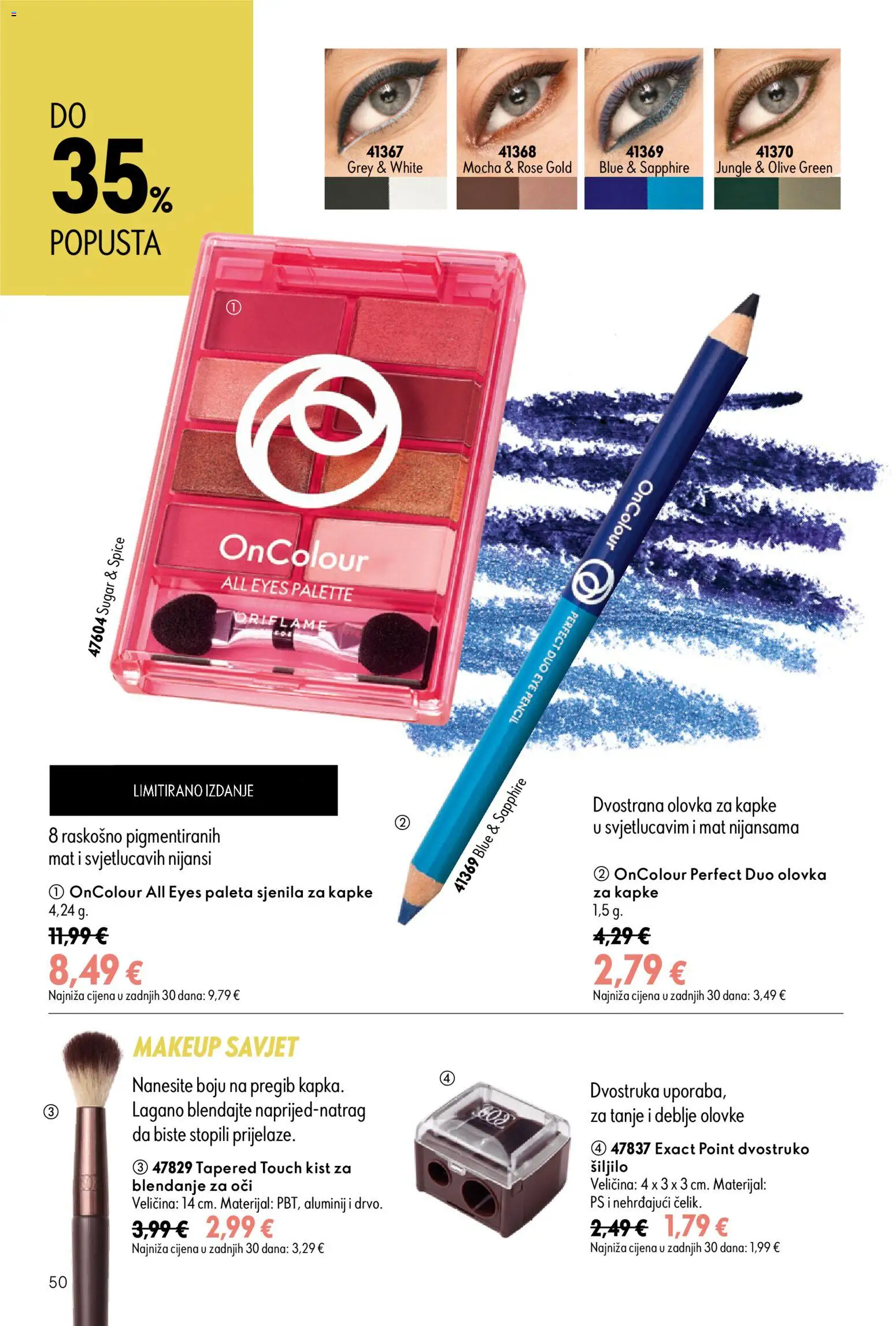 Oriflame katalog | vrijedi od 05.08.2026 | Stranica: 50 | Proizvodi: Paleta, Šiljilo, Kist