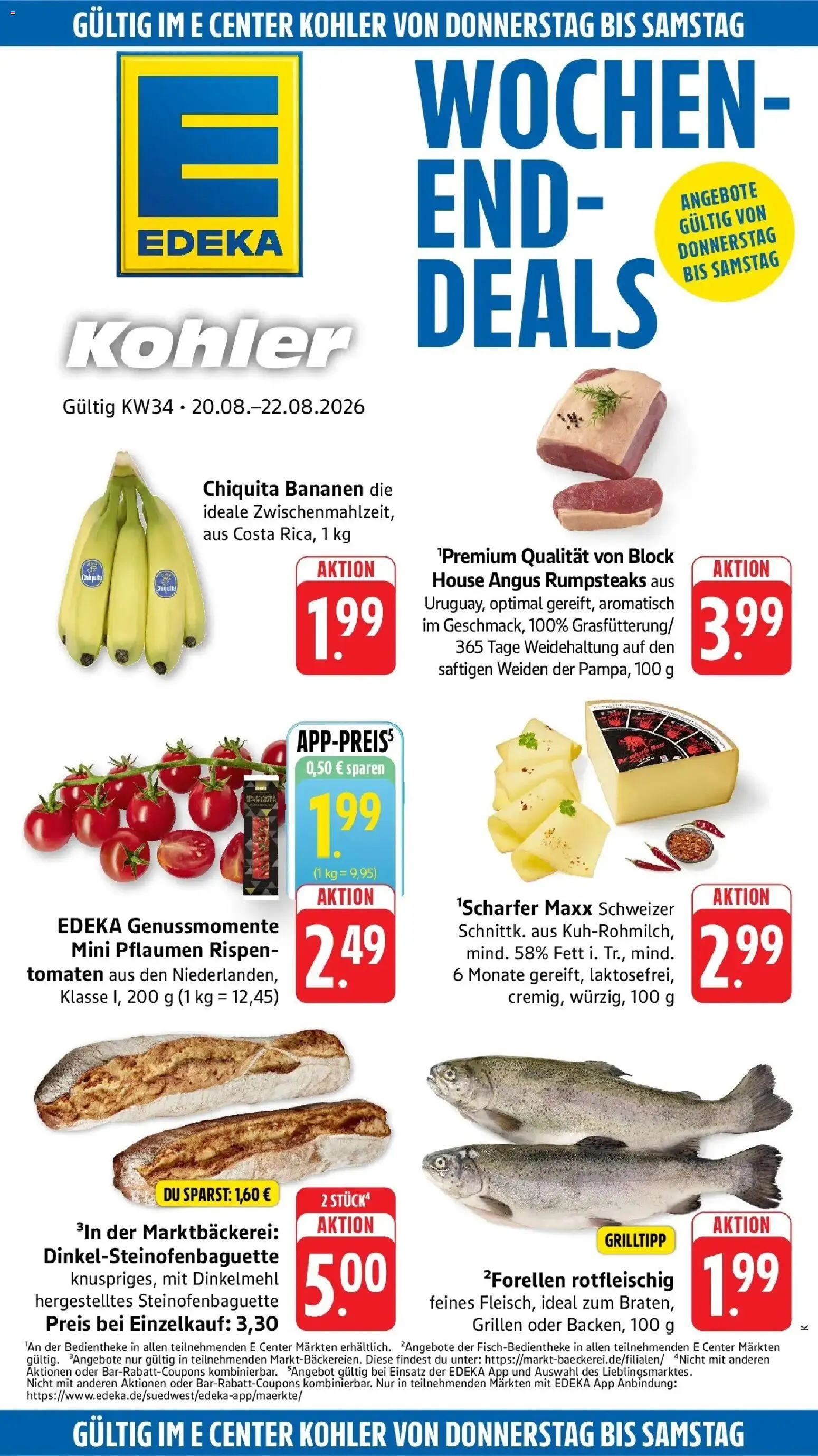 Edeka Prospekt Kehl (ab 17.08.2026) » Angebote Online | Seite: 41 | Produkte: Pflaumen, Bananen, Tomaten