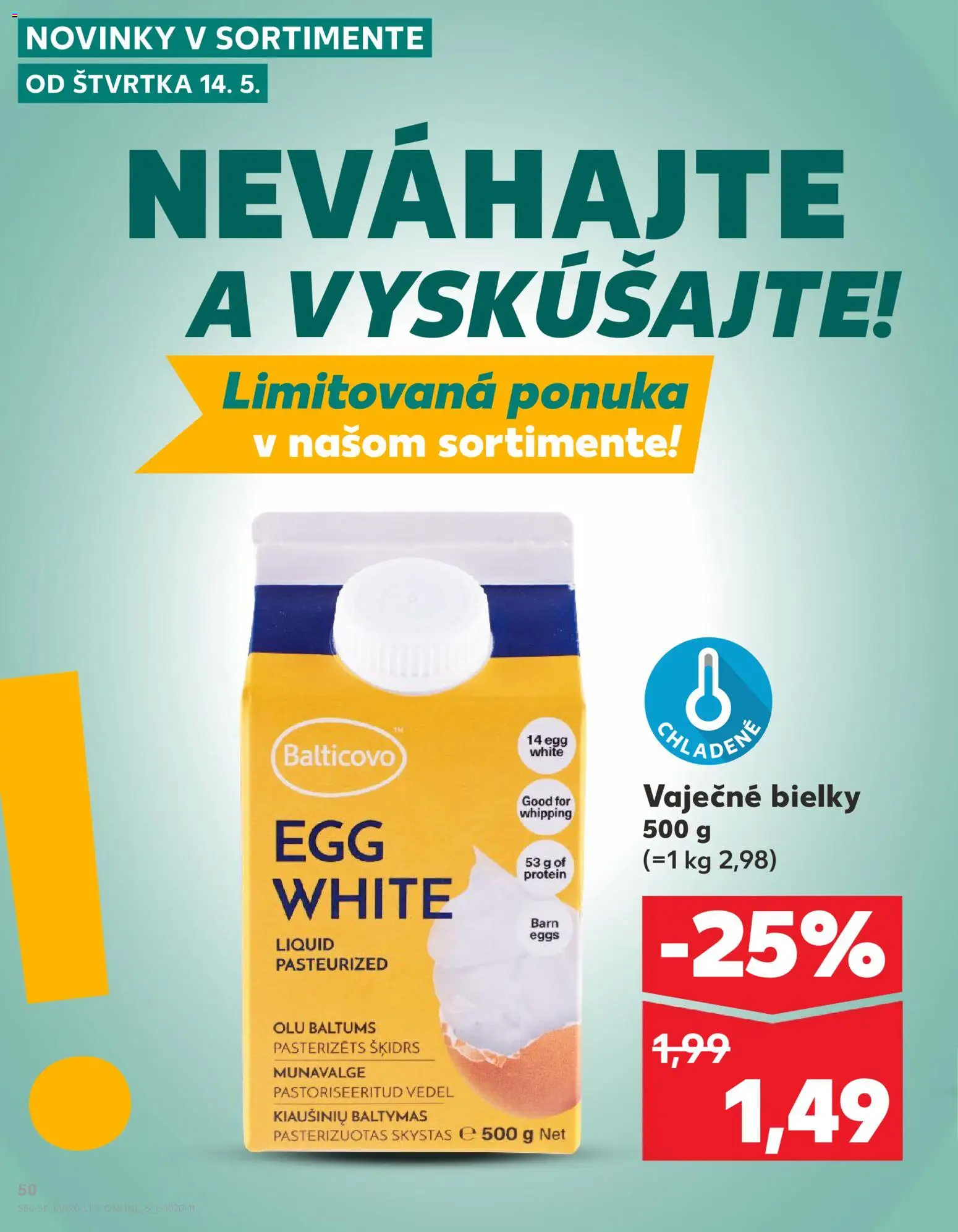 Kaufland SK akciós ujság - amely érvényes a következő dátumtól: 14.05.2026 | Oldal: 50