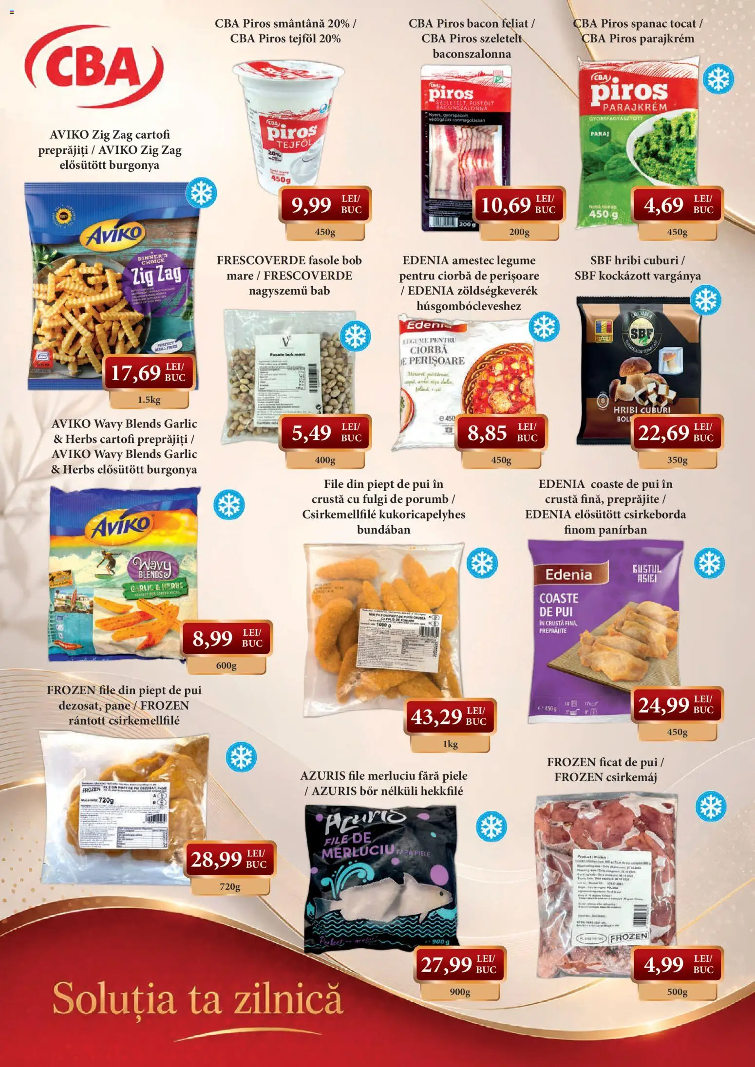 Noul catalog CBA – valabil de la 10.09.2026 | Pagină: 3 | Produse: Pui, Bacon, Fulgi de porumb, Cartofi