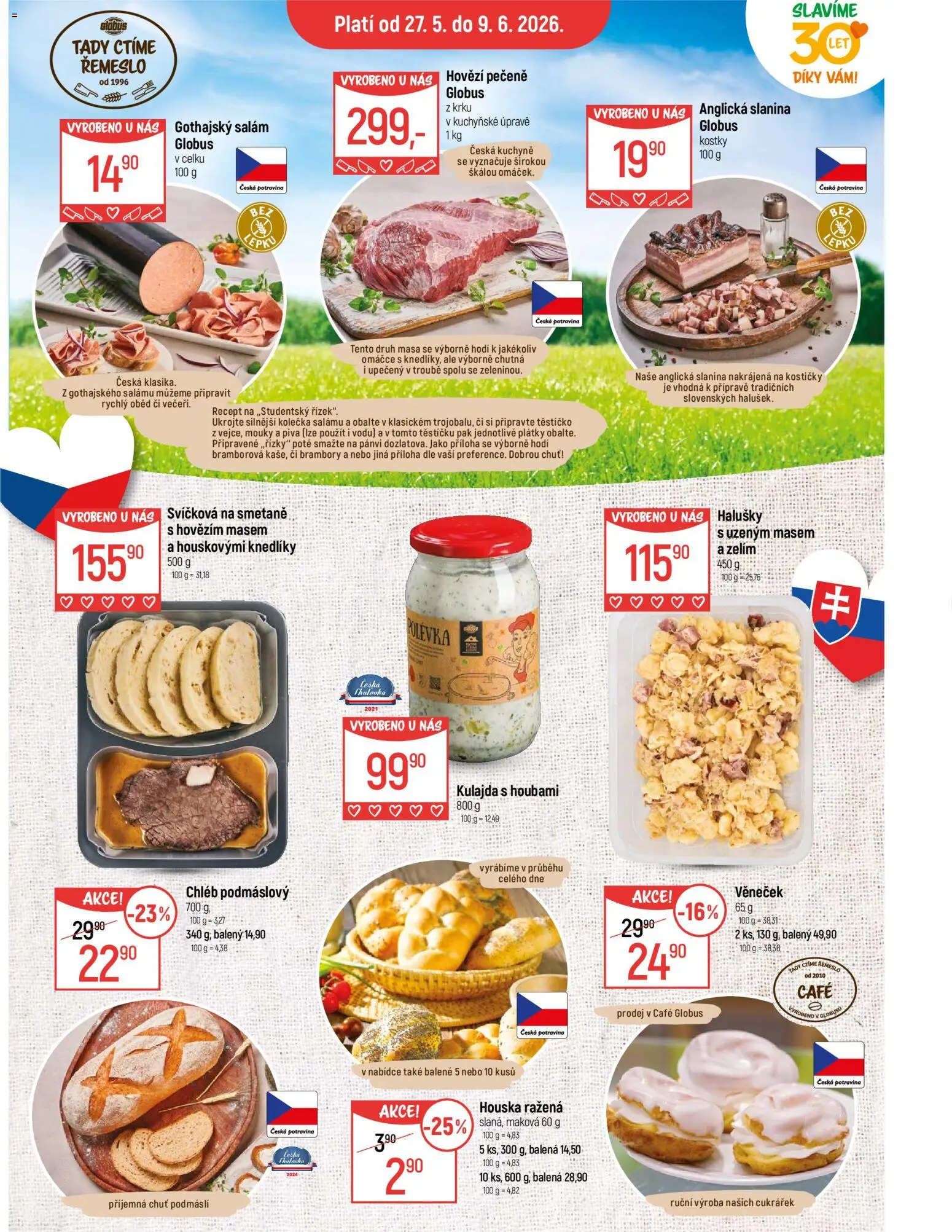 Globus leták - Praha Zličín od 27.05.2026 | Strana: 13 | Produkty: Salám, Kulajda, Podmáslí, Slanina