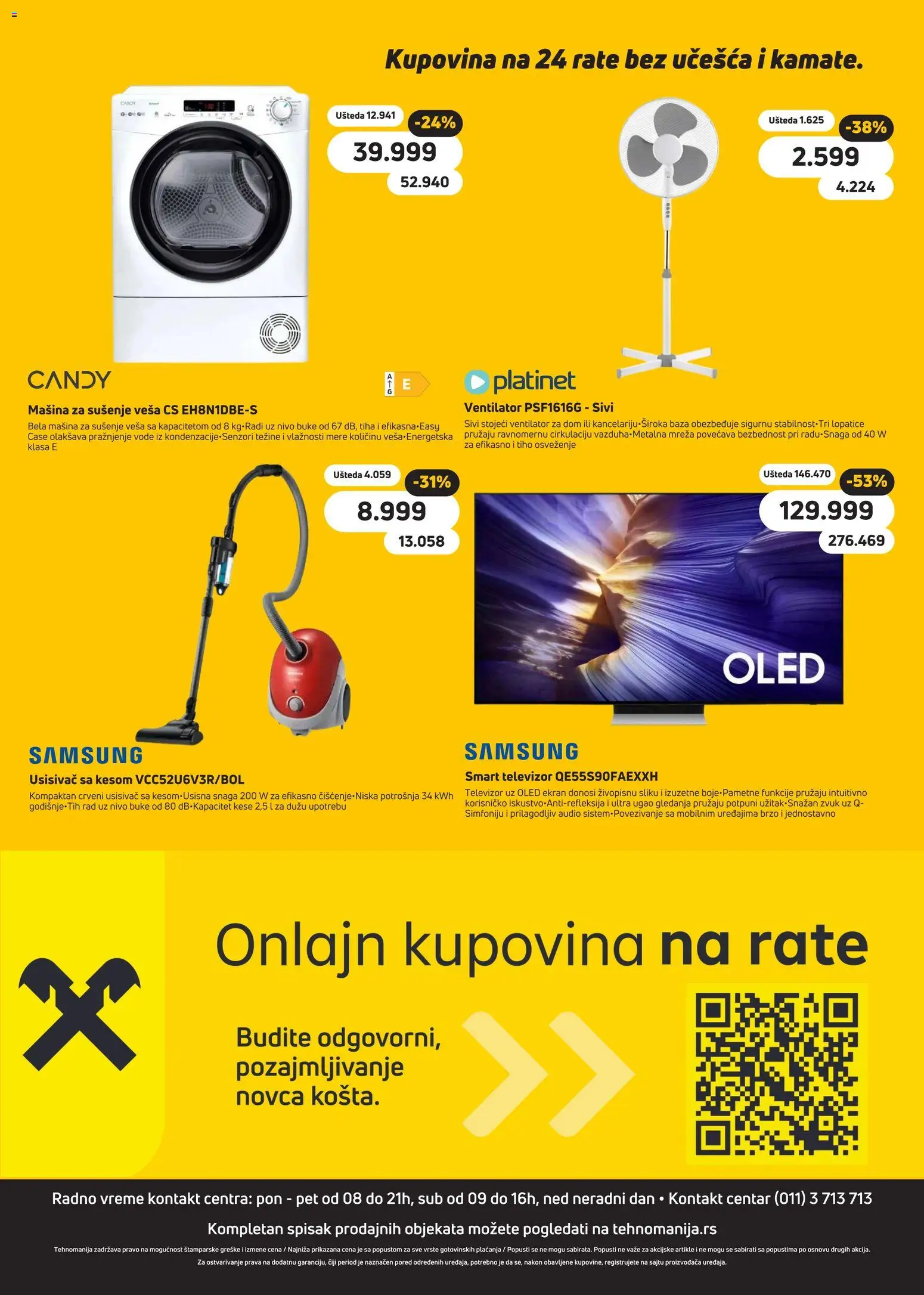 Tehnomanija katalog - važi od 10.06.2026 | Strana: 24 | Proizvode: Ventilator, Televizor, Candy, Mašina za sušenje veša