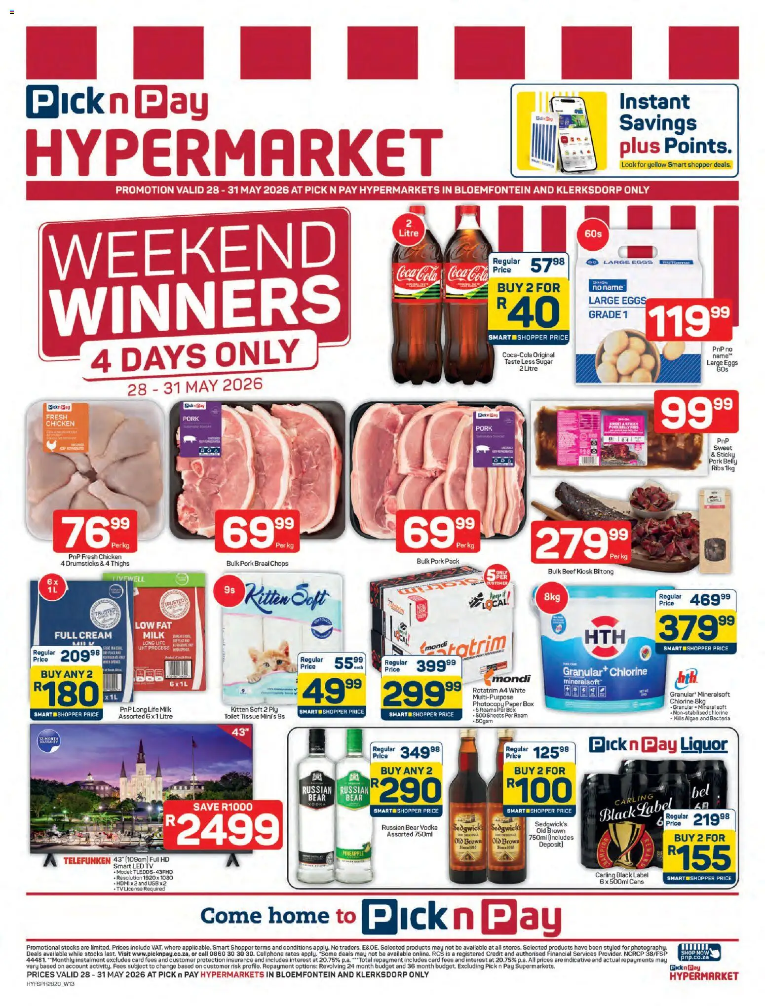 New Pick n Pay catalogue – valid from 28.05.2026 | Page: 1 | Products: Eggs, Chicken, Paper, Sugar