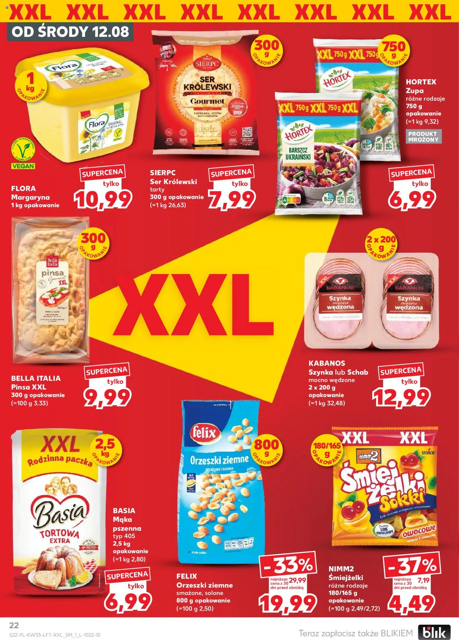 Kaufland gazetka od 12.08.2026 | Strona: 22 | Produkty: Schab, Barszcz ukraiński, Margaryna, Pizza
