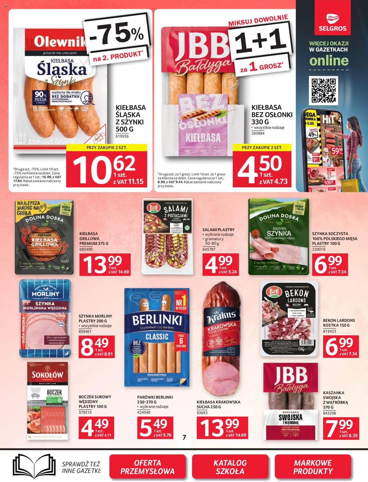 Selgros cash&carry gazetka od 30.07.2026 | Strona: 7 | Produkty: Bell, Kaszanka, Szynka, Kiełbasa śląska