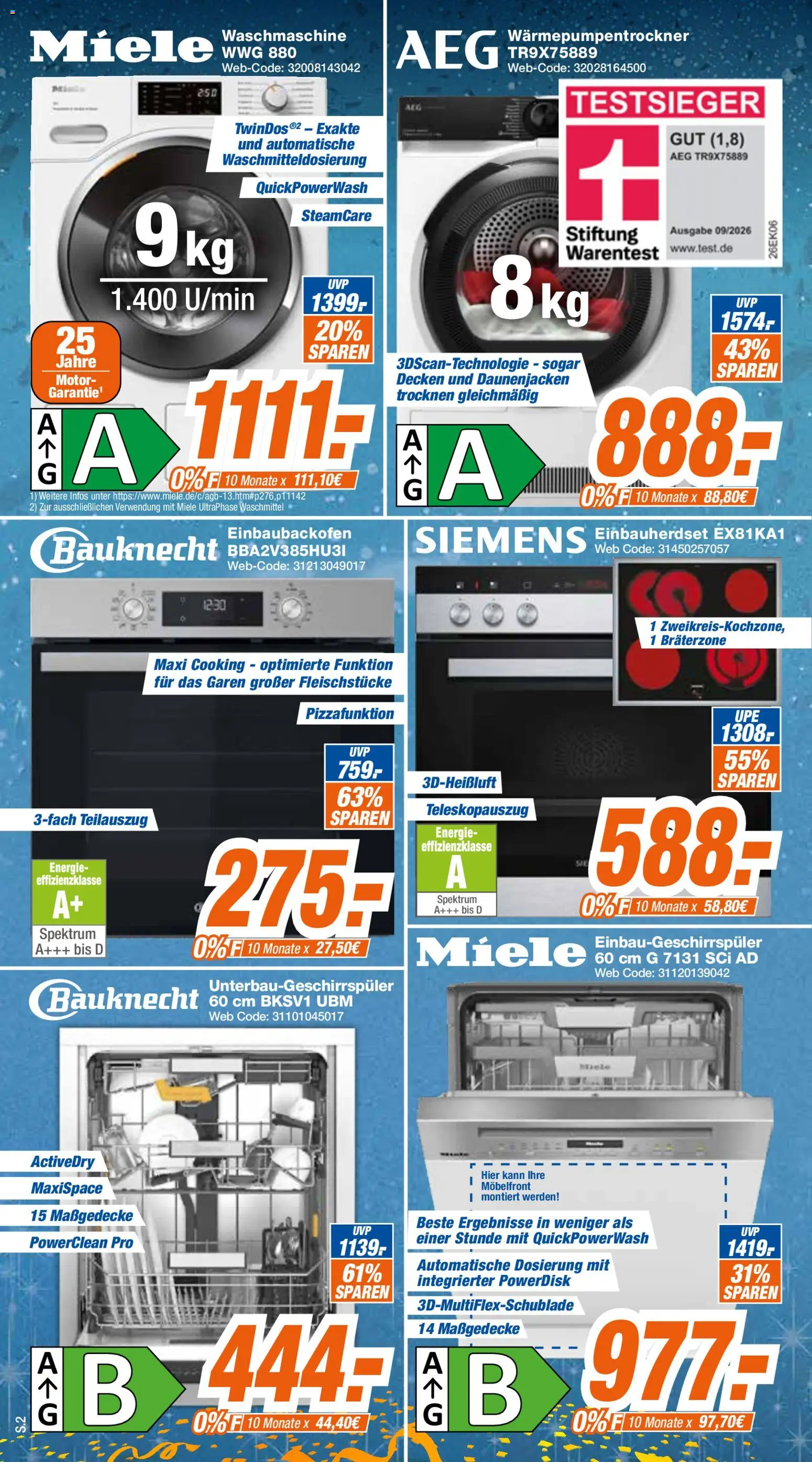 Expert Prospekt Giessen – gültig ab 19.10.2026 | Seite: 2 | Produkte: Miele, AEG, Waschmaschine, Waschmittel