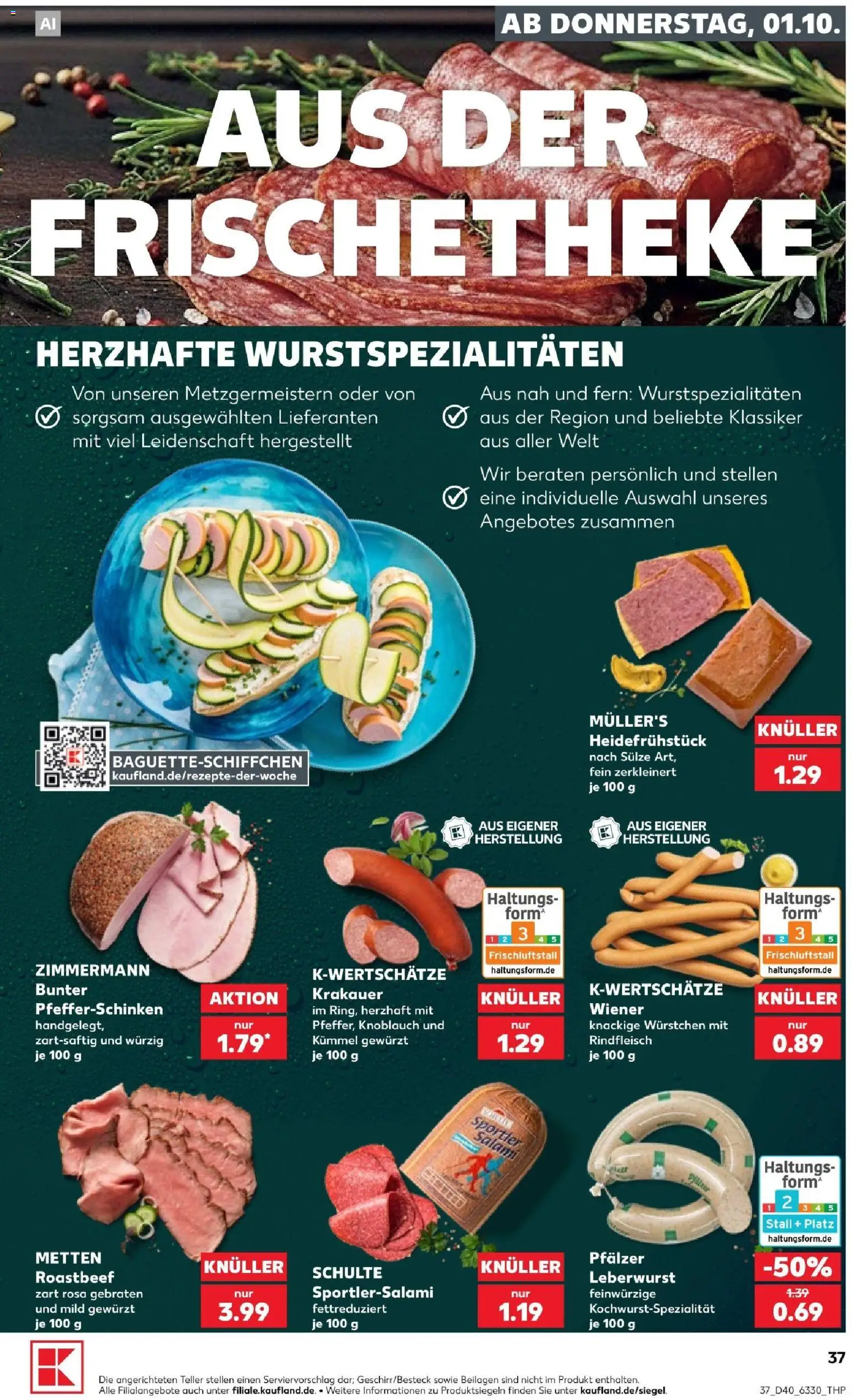 Kaufland Prospekt Kiel – gültig ab 01.10.2026 | Seite: 41 | Produkte: Beilagen, Roastbeef, Knoblauch, Salami