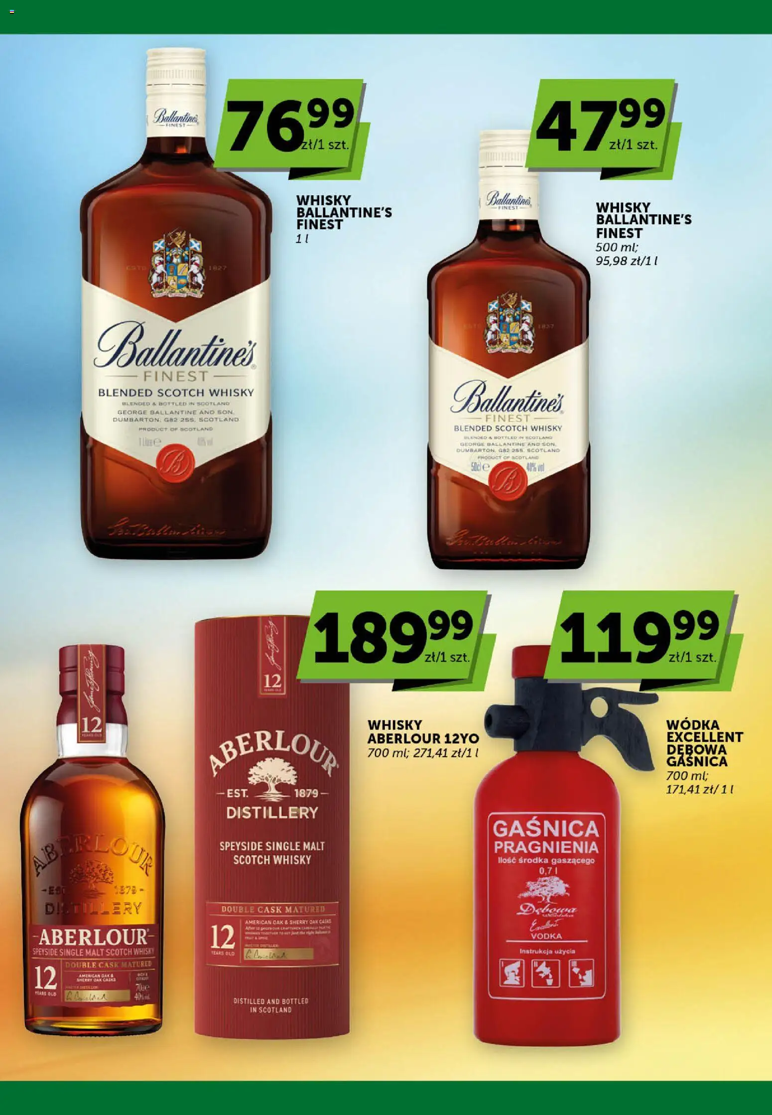Groszek gazetka - Katalog alkoholowy od 23.07.2026 | Strona: 9 | Produkty: Gaśnica, Vodka, Wódka, Whisky