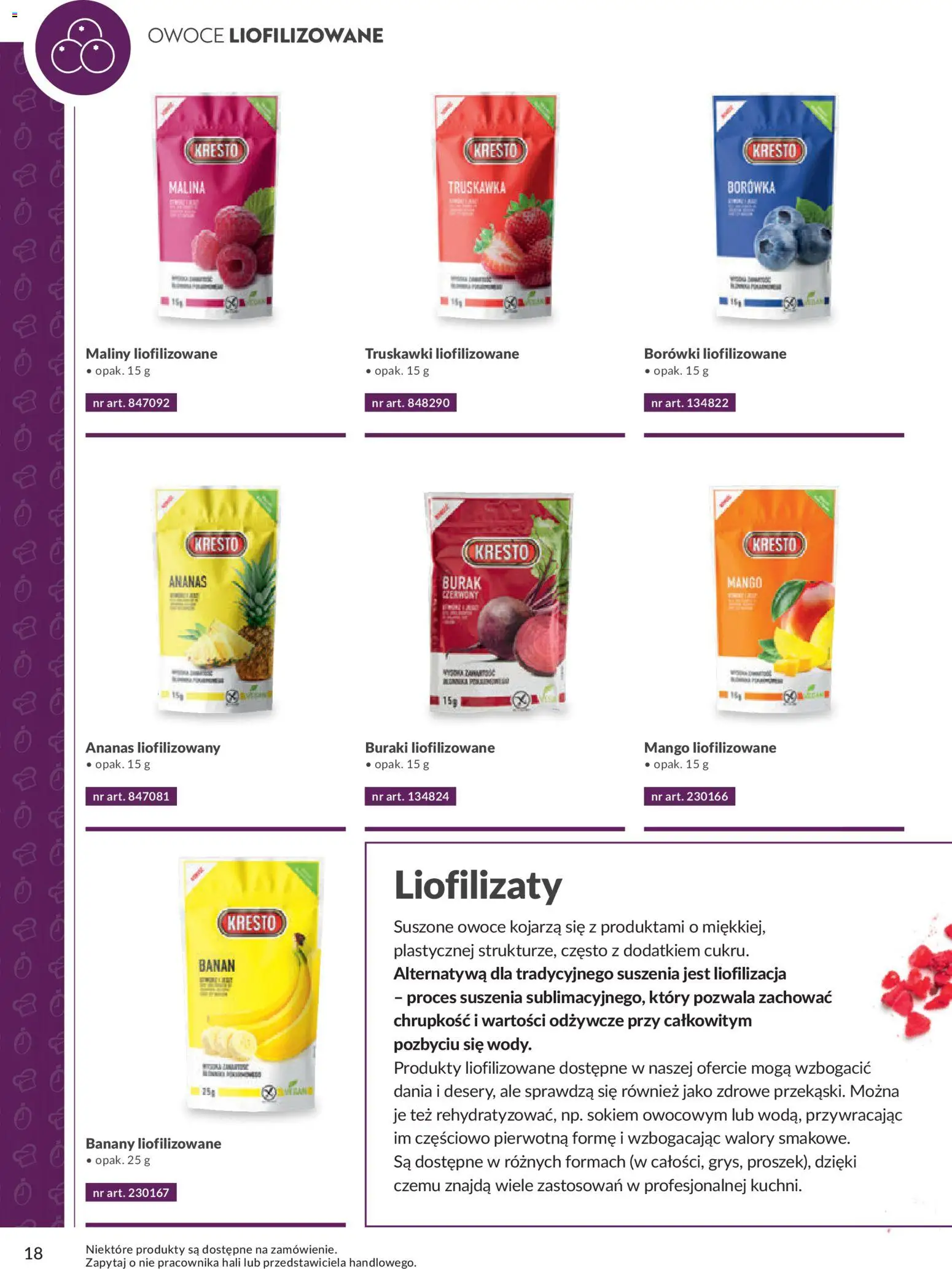 Makro Gazetka - Smart Chef Warzywa i Owoce od 01.01.2026 | Strona: 18 | Produkty: Burak, Owoce liofilizowane, Maliny, Suszone owoce